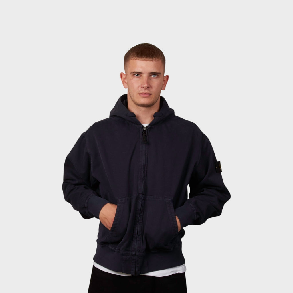 Stone Island Felpa Giubbotto Hooded Jakke I Mørkeblå