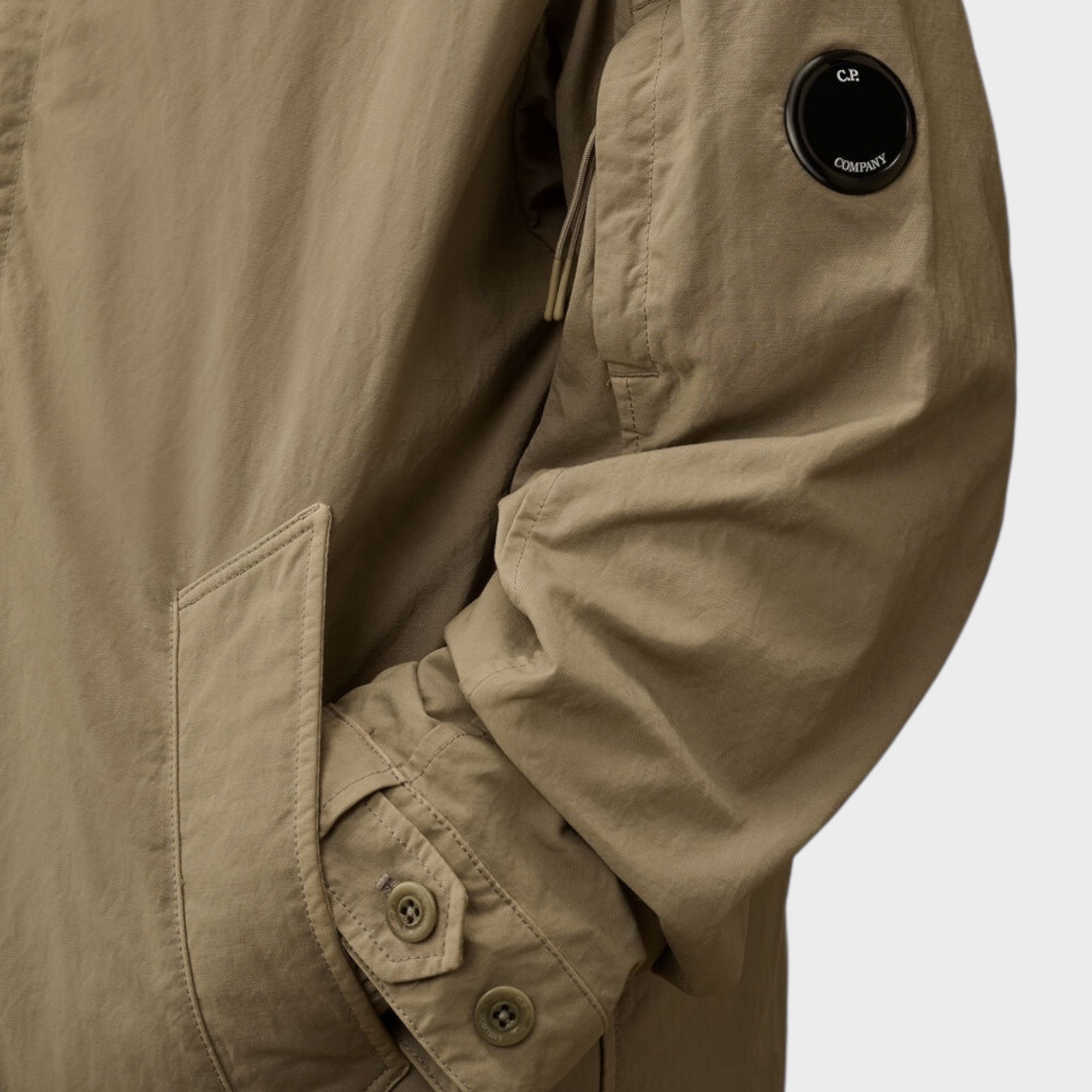 C. P. Company Twill Fishtail Padded Coat I Fallen Rock/Grey
