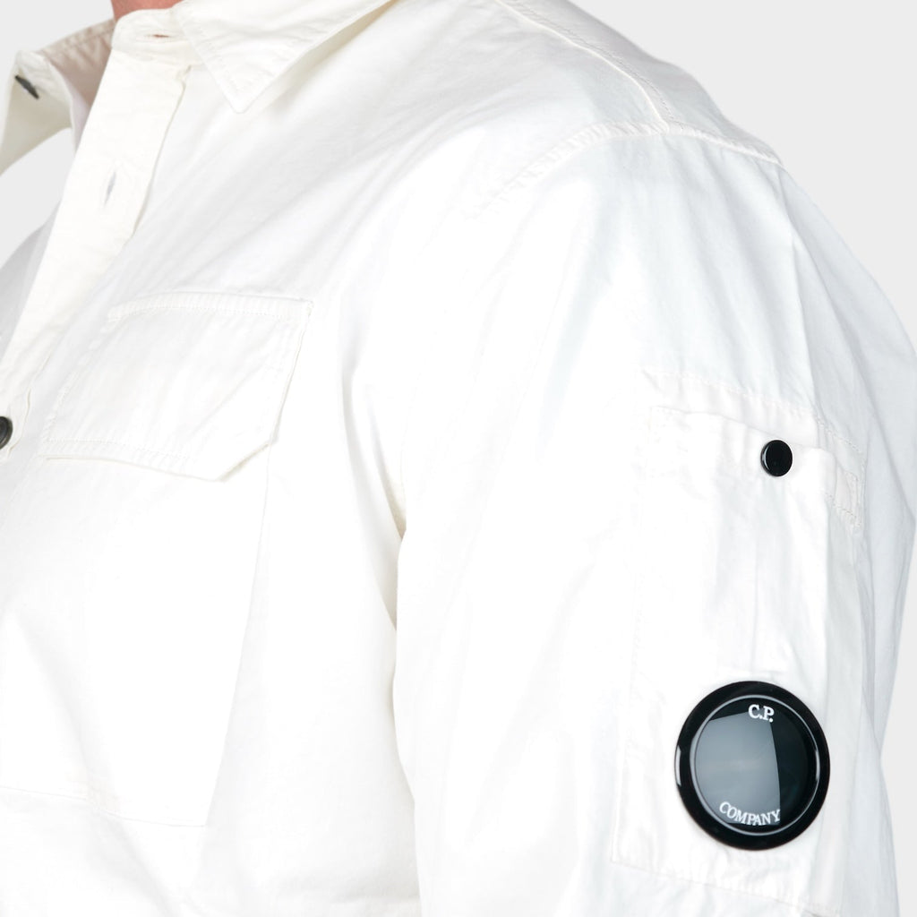 C.P. Company Organic Gabardine Button Skjorte I Gauze White