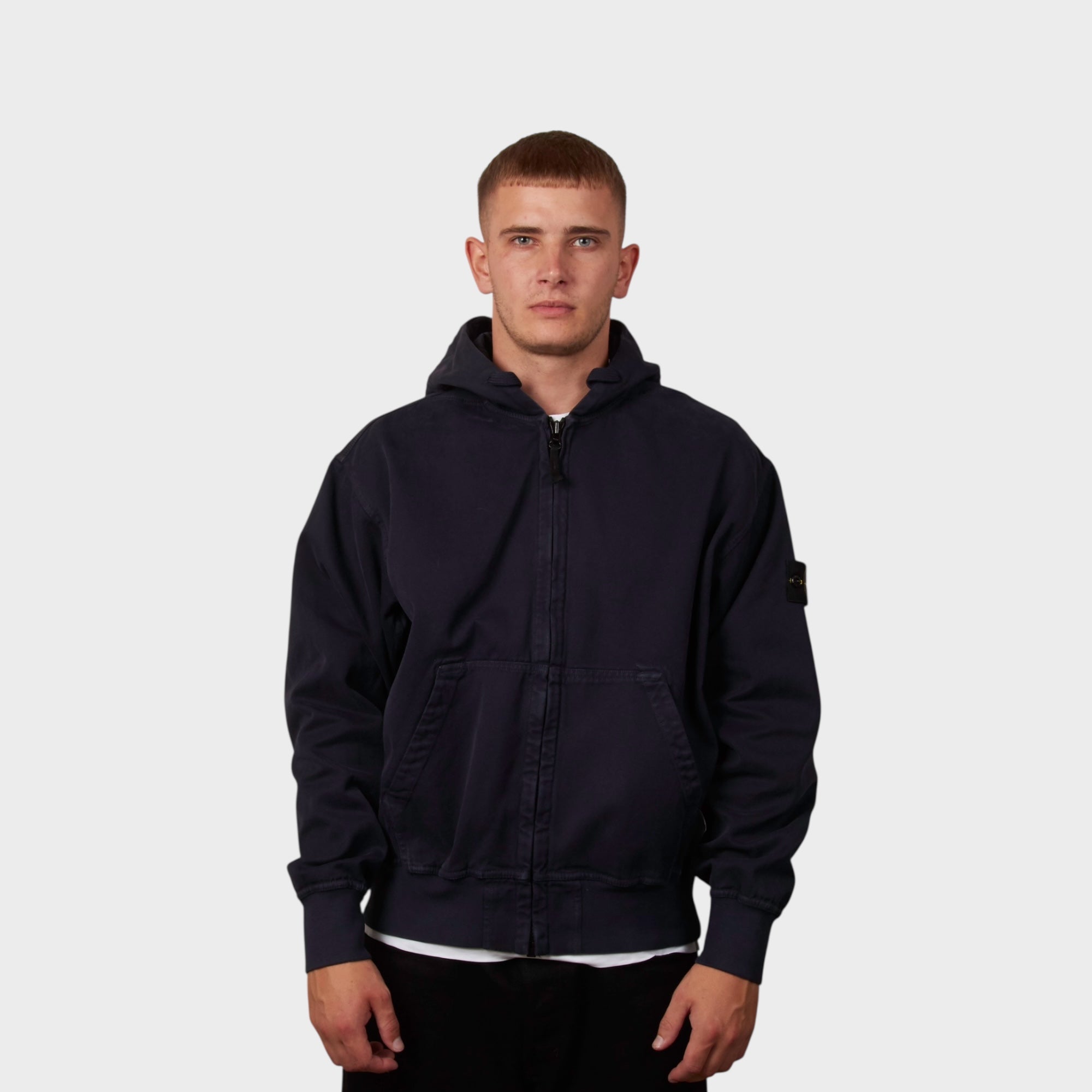 Stone Island Felpa Giubbotto Hooded Jakke I Mørkeblå