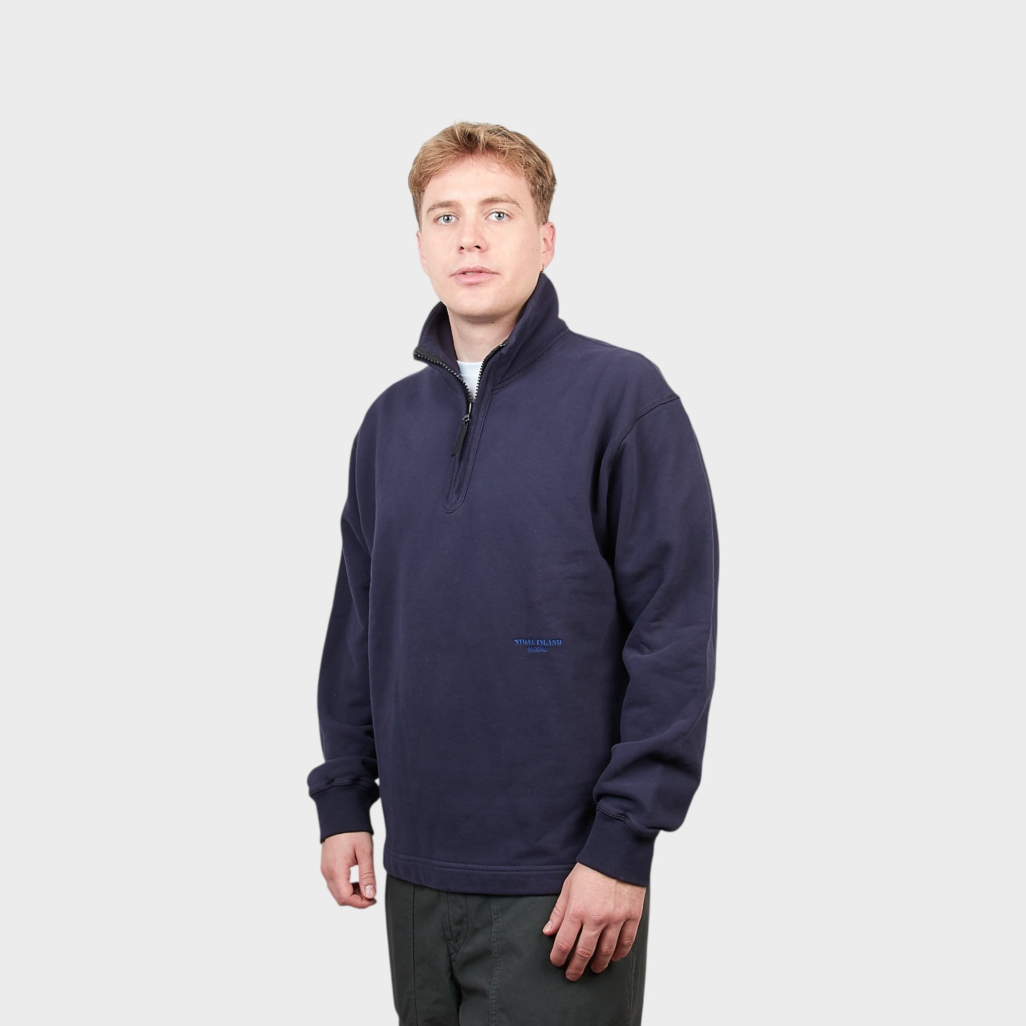 Stone Island Marina Half Zip Sweatshirt I Navy