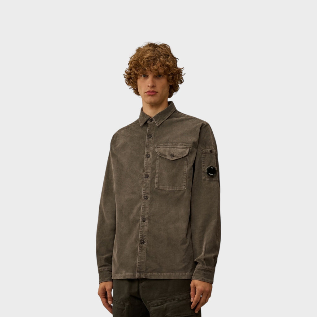 C. P. Company Corduroy Lens Longsleeve Button Shirt I Grey