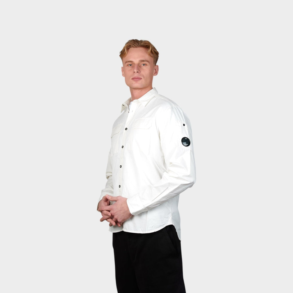 C.P. Company Organic Gabardine Button Skjorte I Gauze White