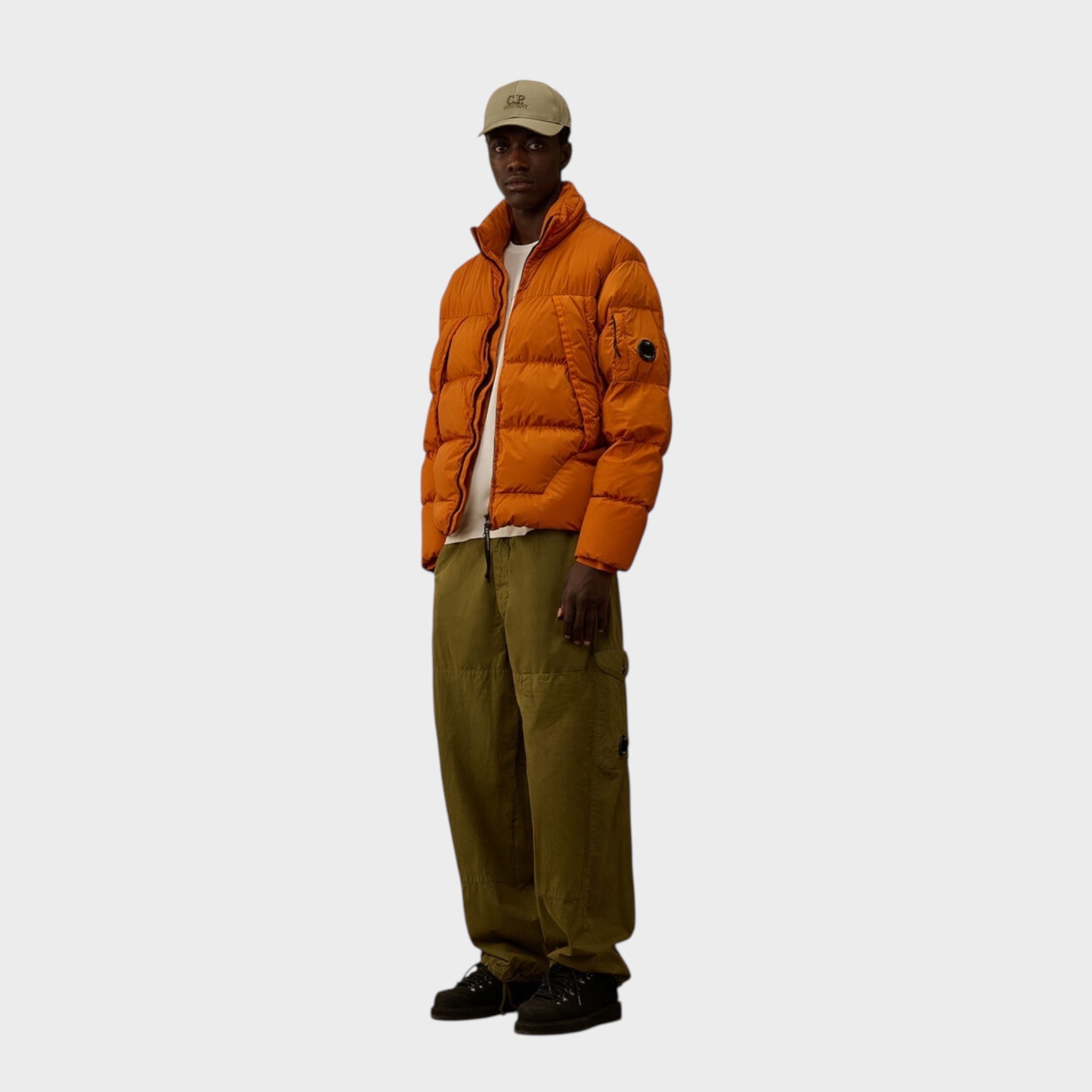 C. P. Company Nycra-R Hooded Down Jacket I Russet Orange