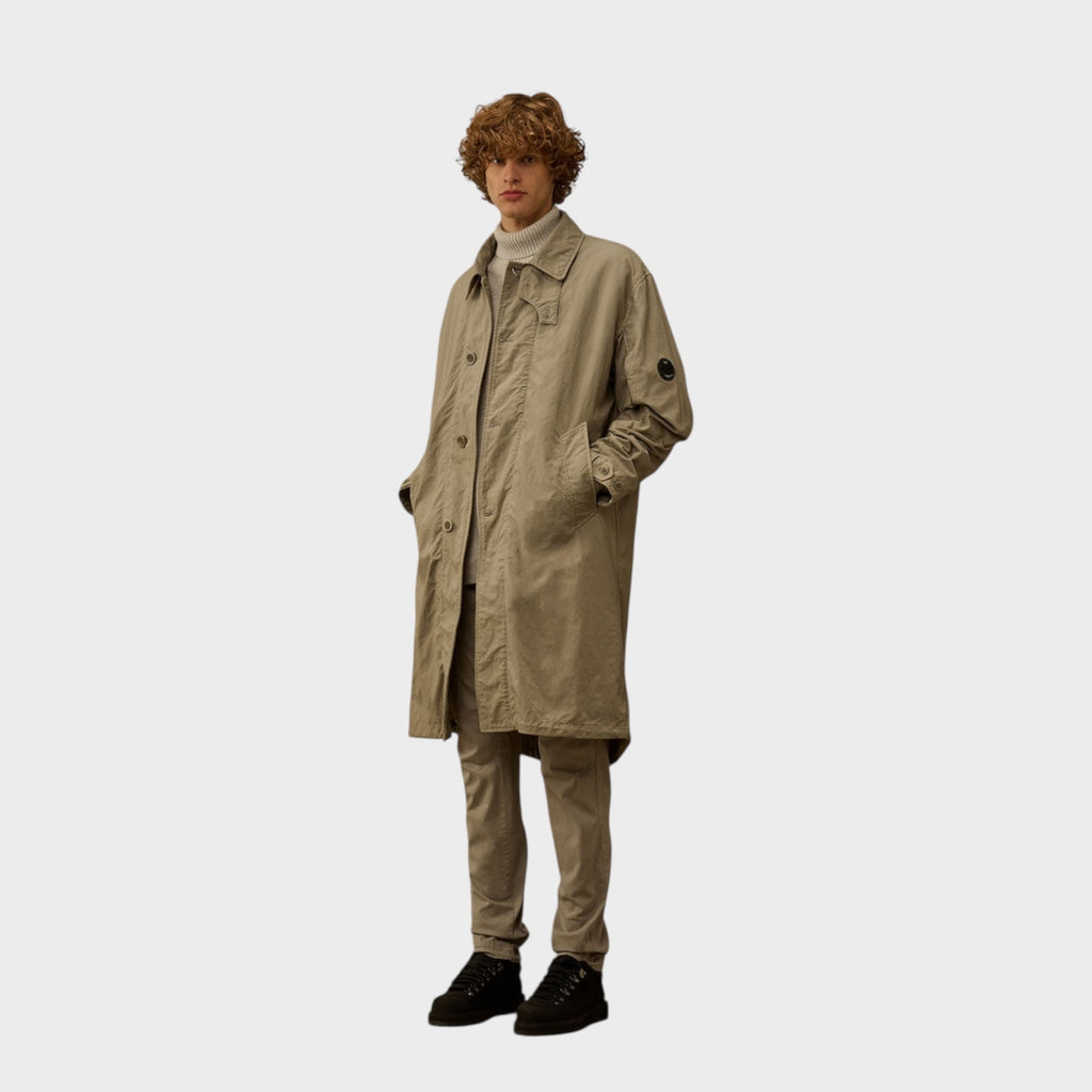 C. P. Company Twill Fishtail Padded Coat I Fallen Rock/Grey