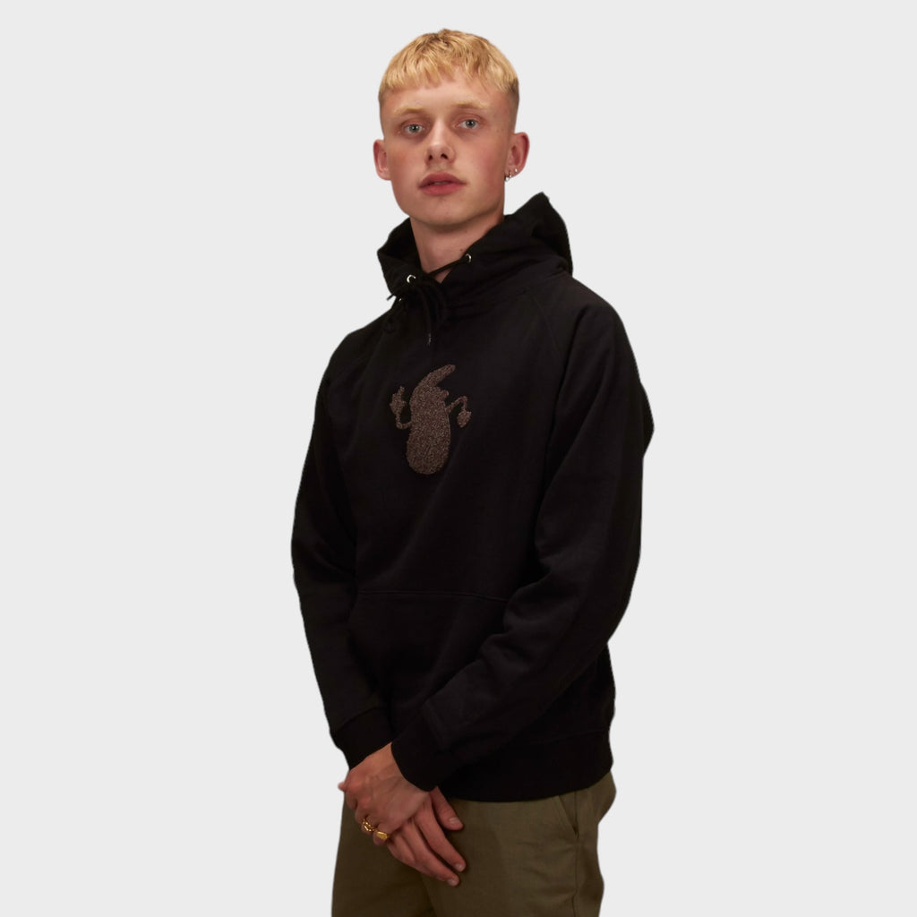 Le Fix Kaj Terry Emb Hood I Sort