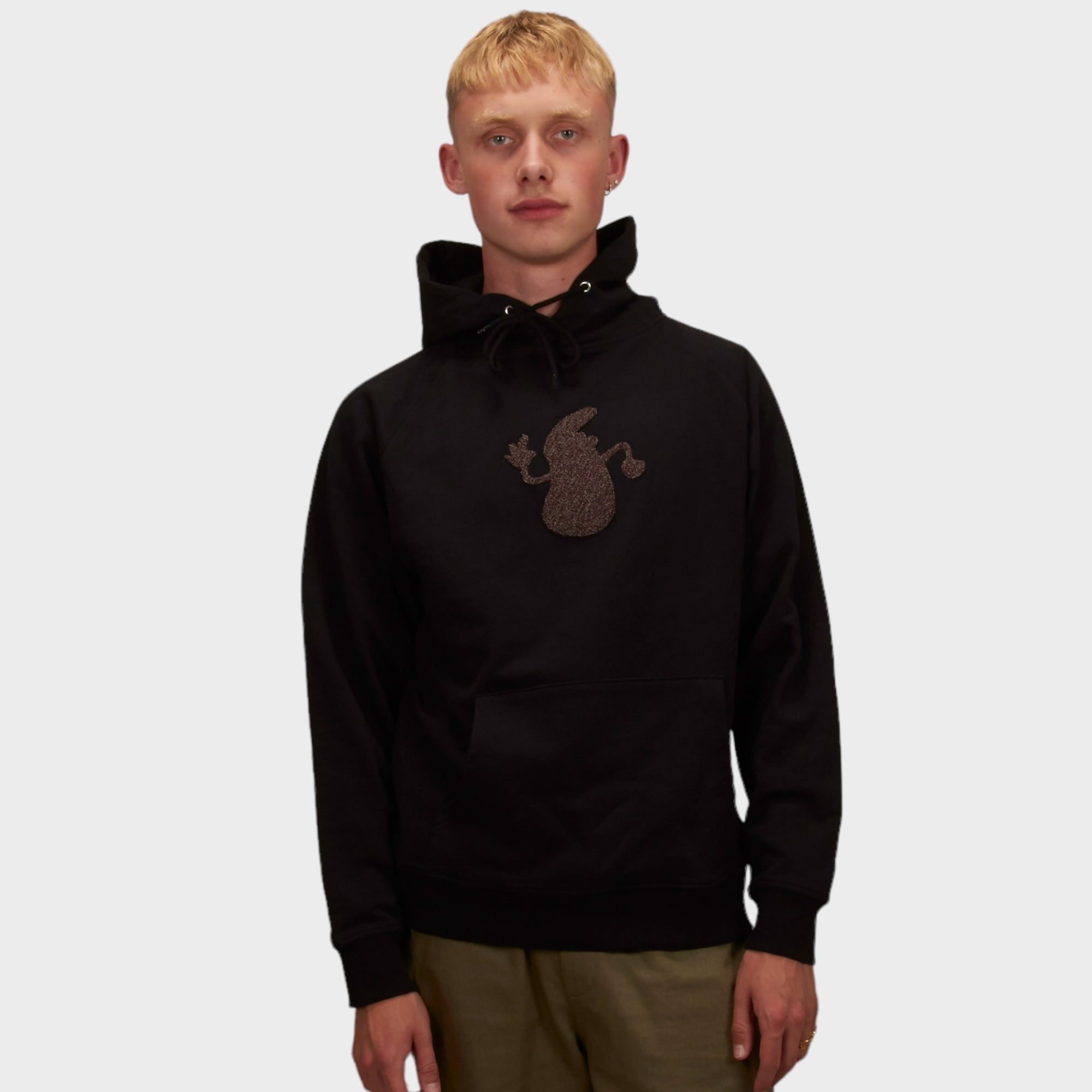 Le Fix Kaj Terry Emb Hood I Sort