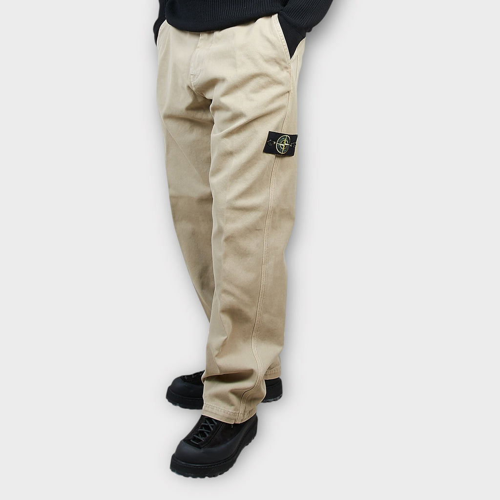 Stone Island Logo Loose Fit Bukser I Sand