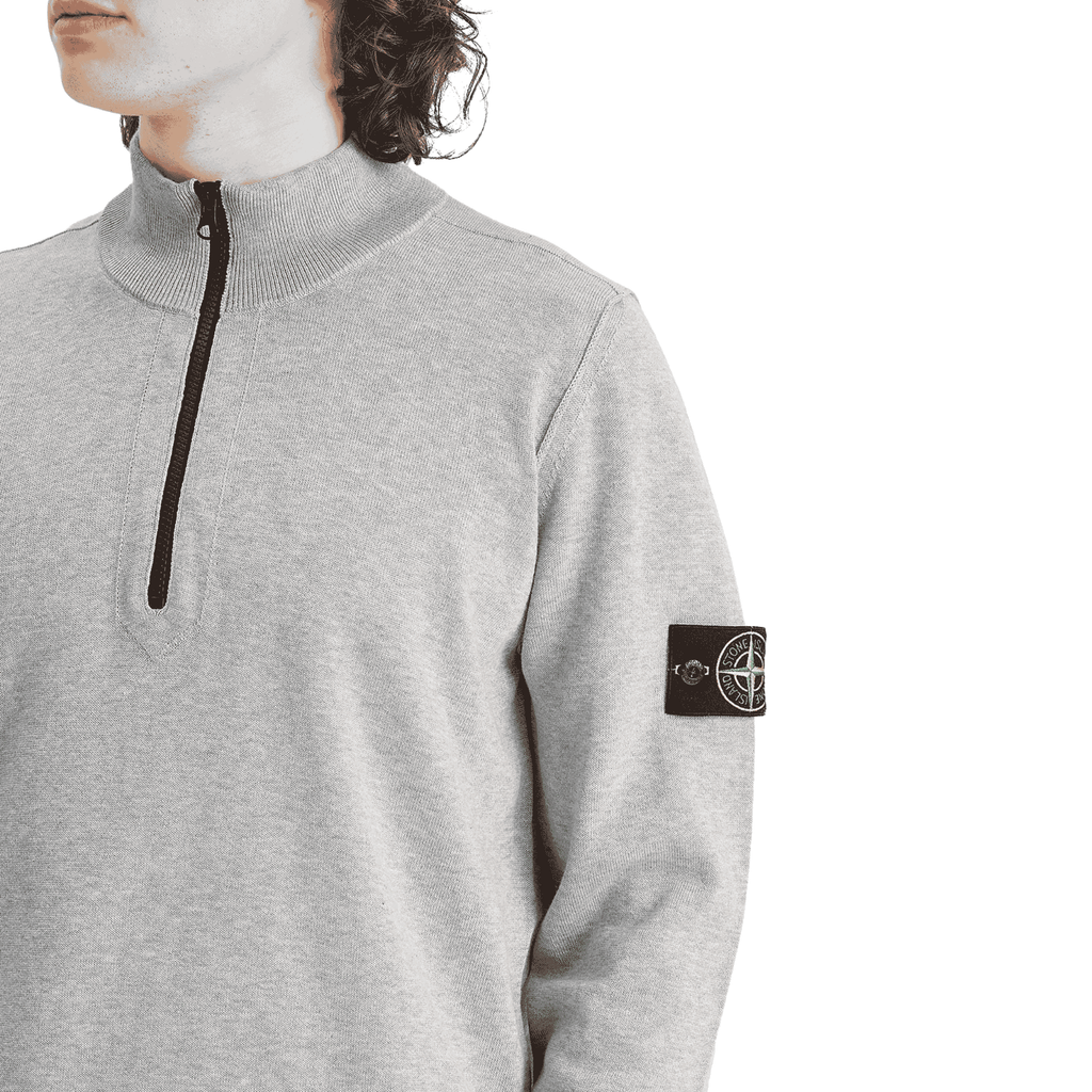Stone Island Knit Half Zip Fleece - Grey -Usfansport