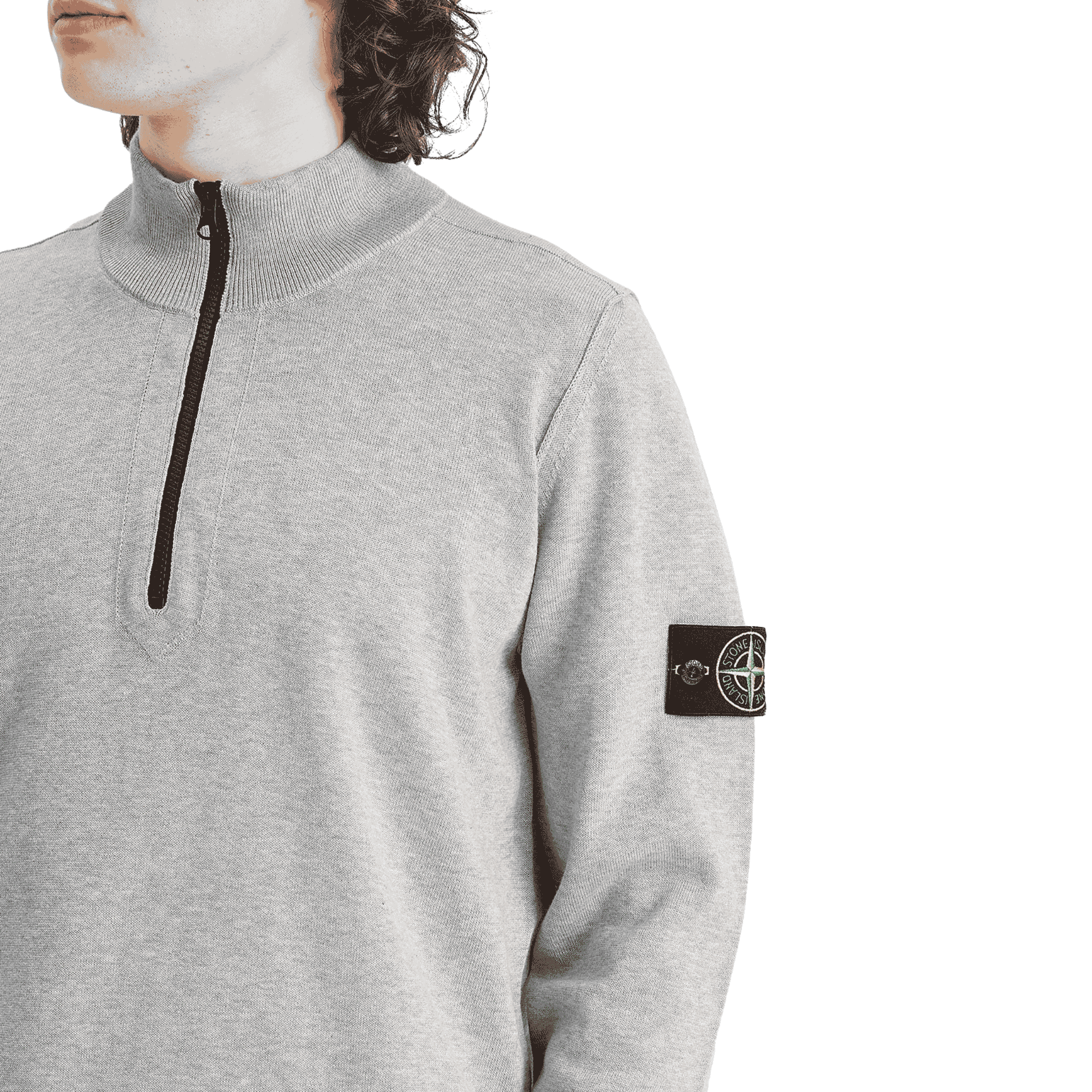 Stone Island Knit Half Zip Fleece - Grey -Usfansport