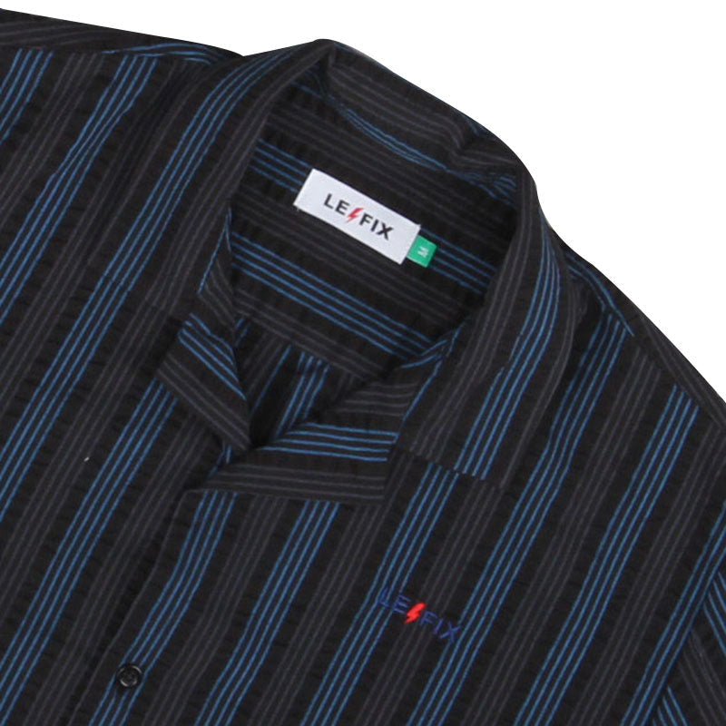 Le Fix Vertical Stripe Skjorte I Sort