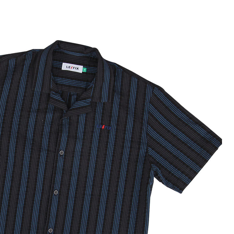 Le Fix Vertical Stripe Skjorte I Sort