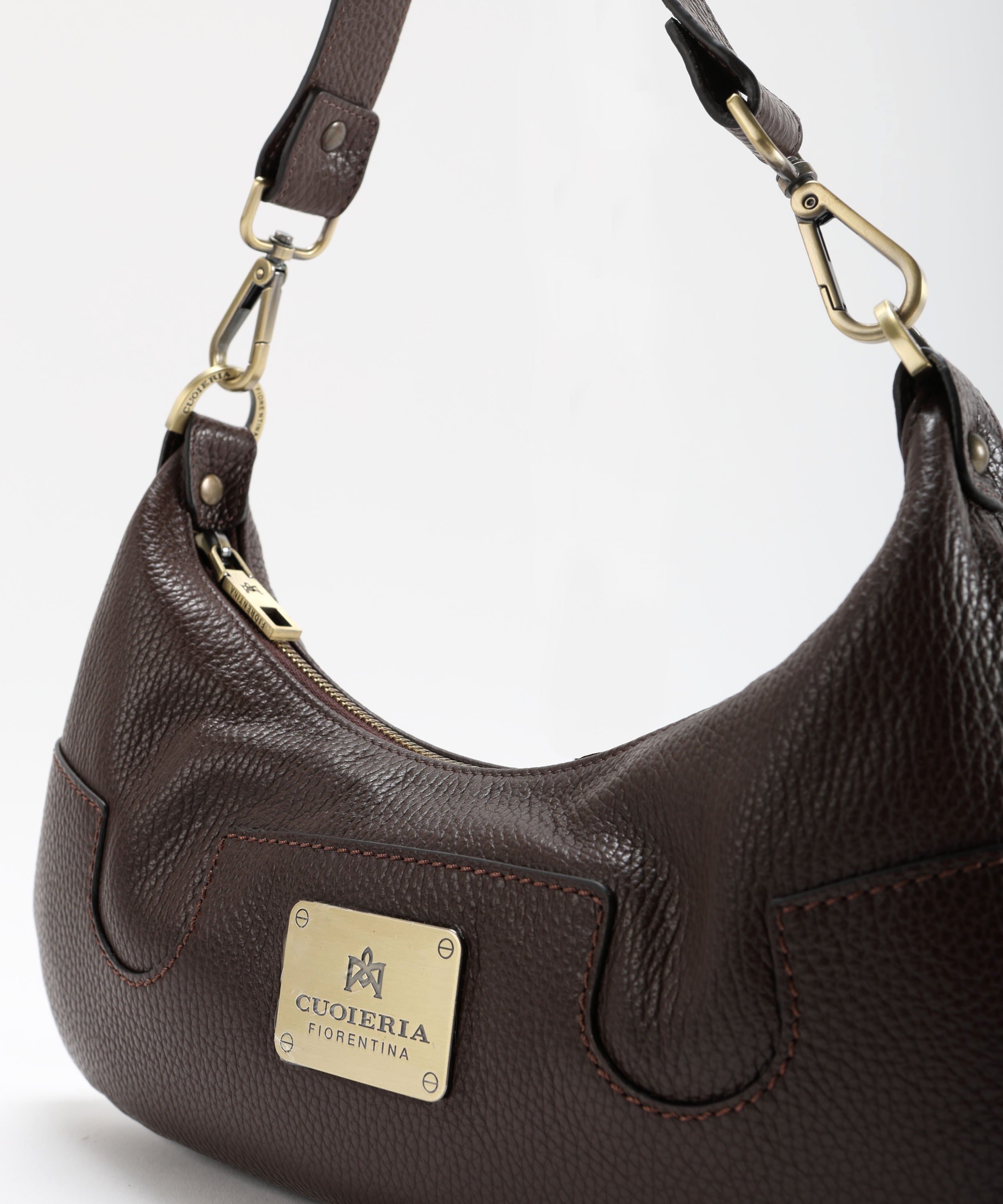 CUOIERIA FIORENTINA  Borsa Small Croissant Bella Selleria â Eleganza Urbana in Pelle di Vitello