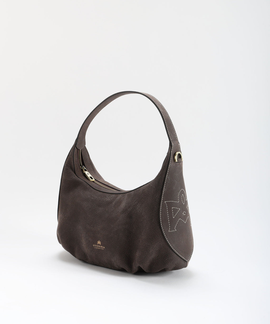 CUOIERIA FIORENTINA  Piccolo Hobo Maxima â Eleganza Boho-Chic in Pelle Nabuk