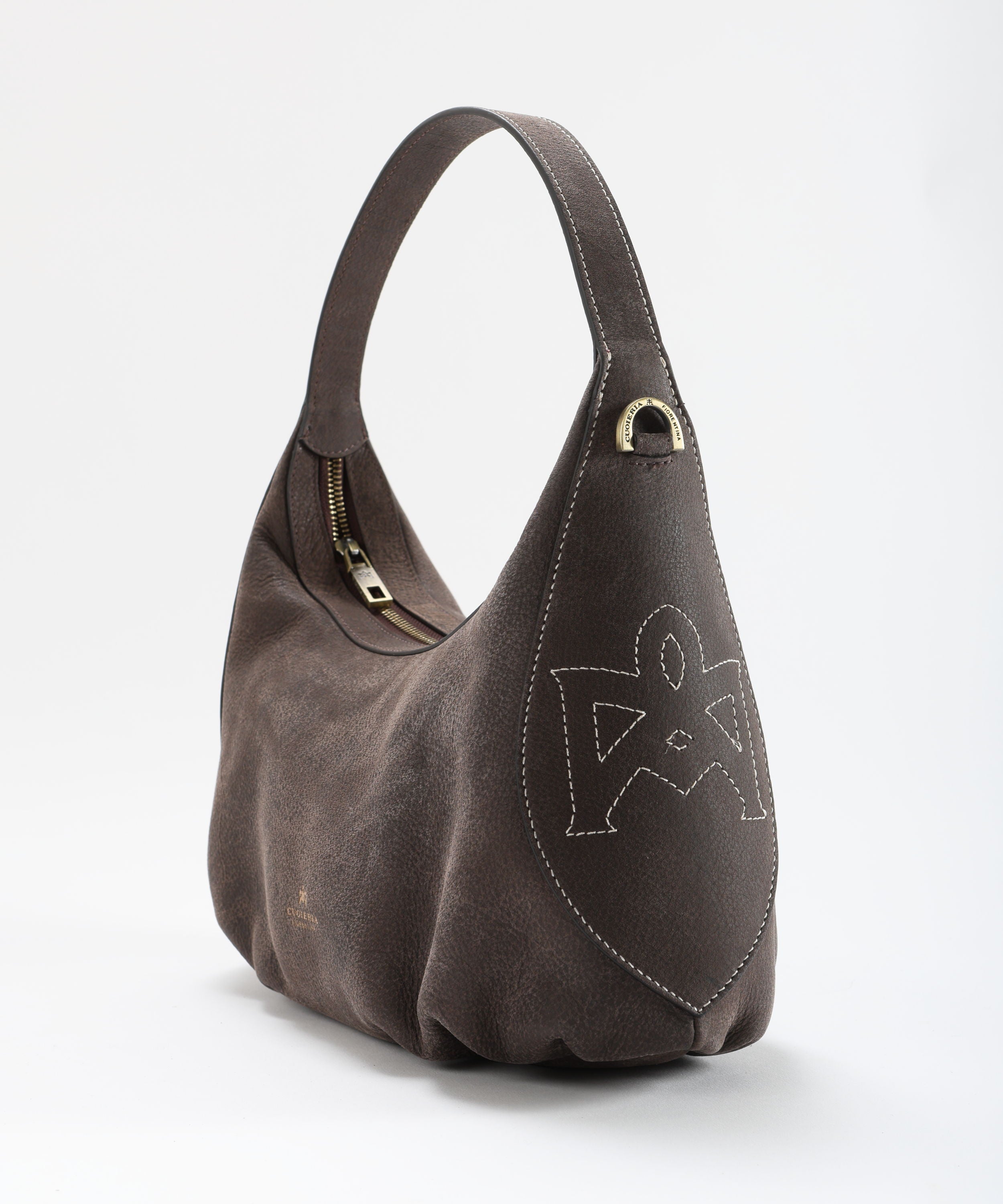 CUOIERIA FIORENTINA  Piccolo Hobo Maxima â Eleganza Boho-Chic in Pelle Nabuk