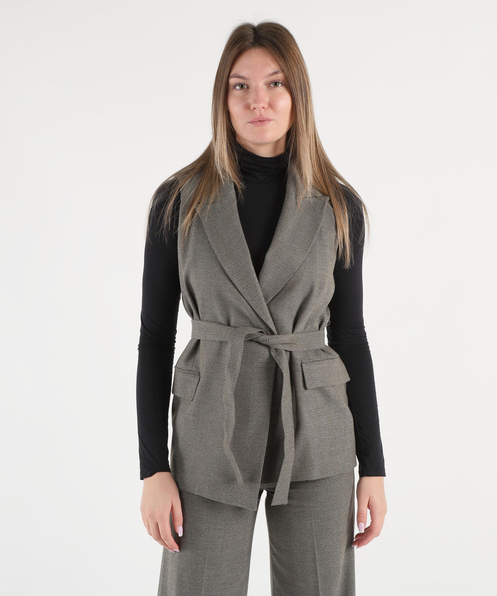 LIUJO BLACK Gilet con cintura