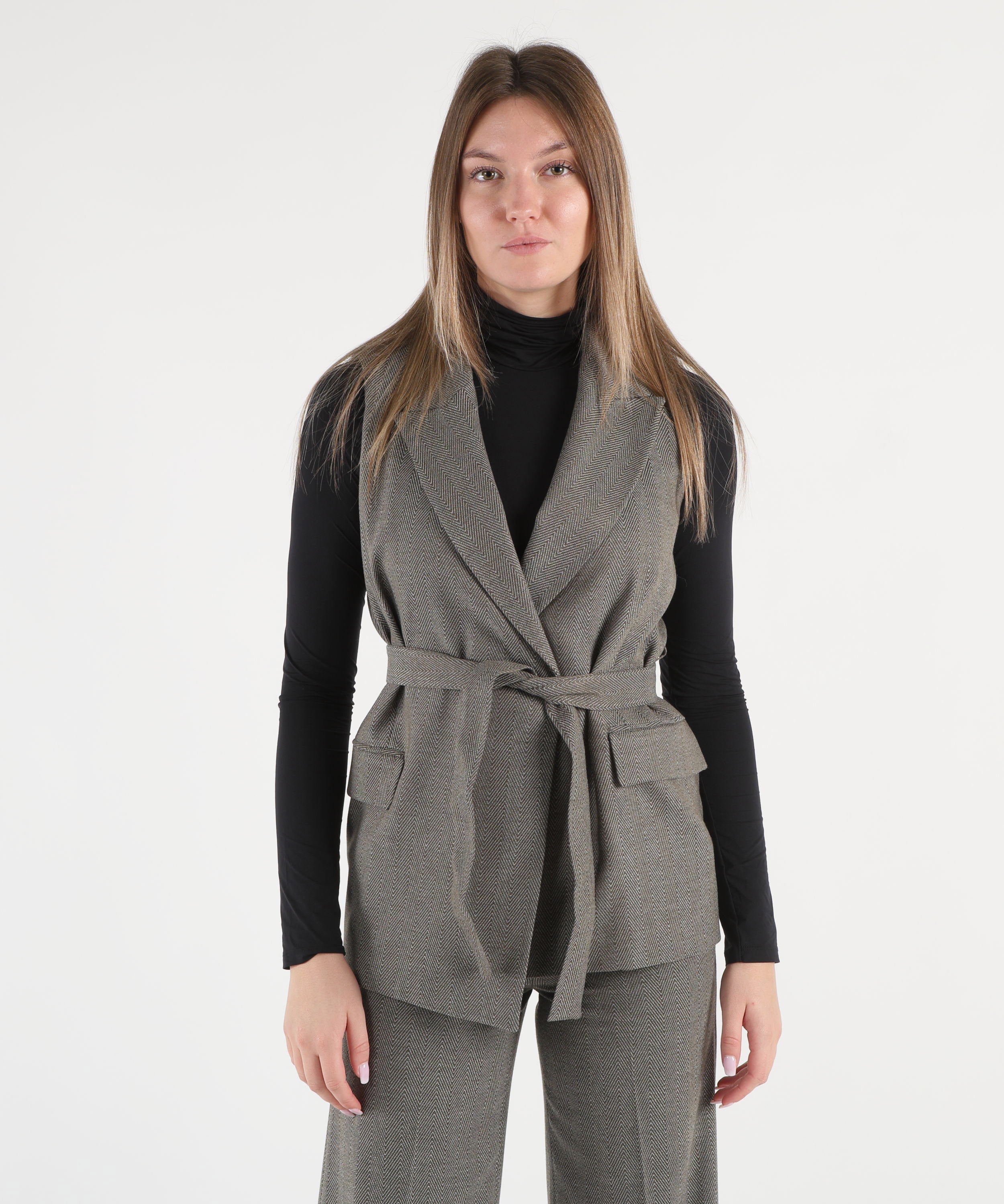 LIUJO BLACK Gilet con cintura