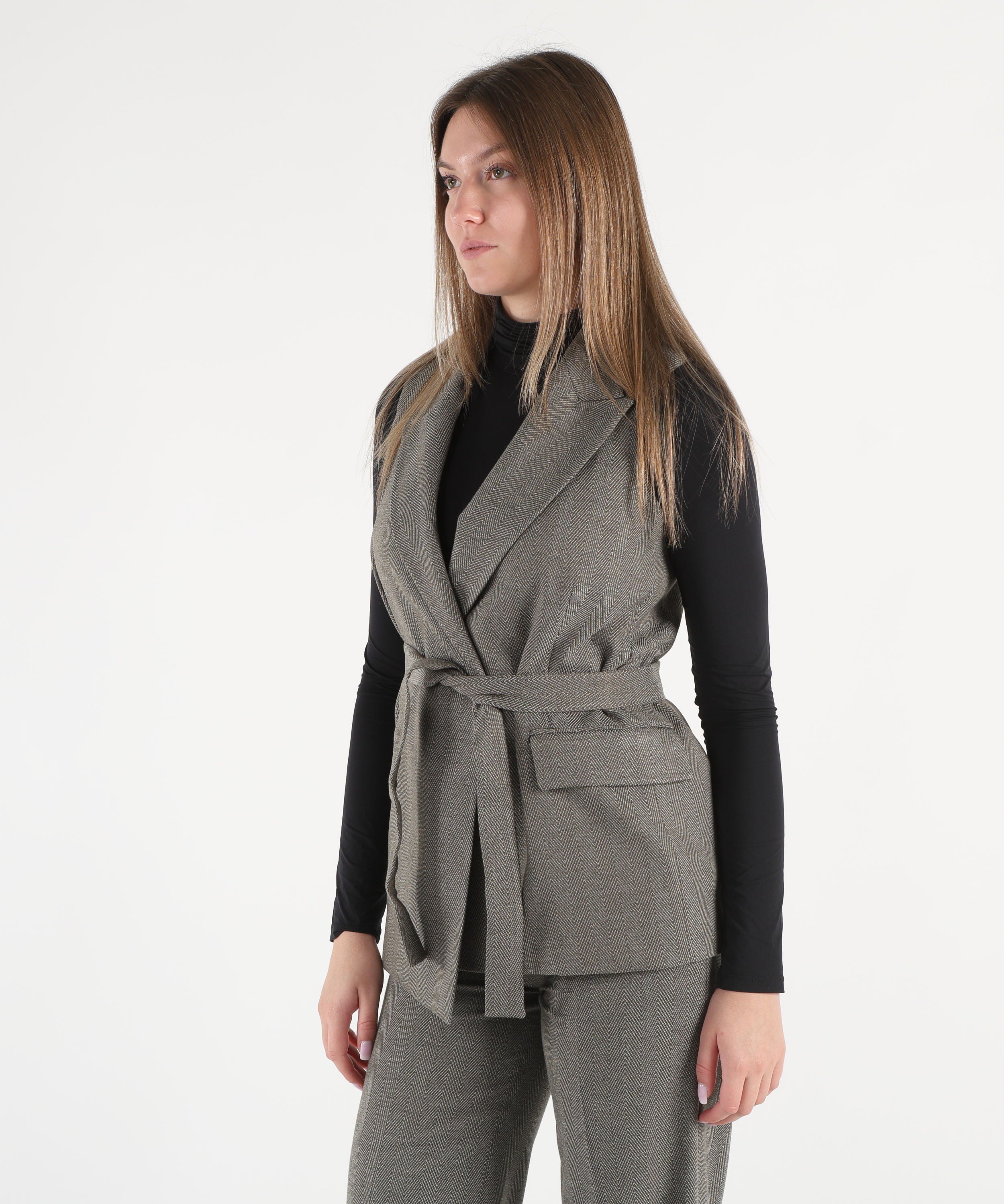 LIUJO BLACK Gilet con cintura