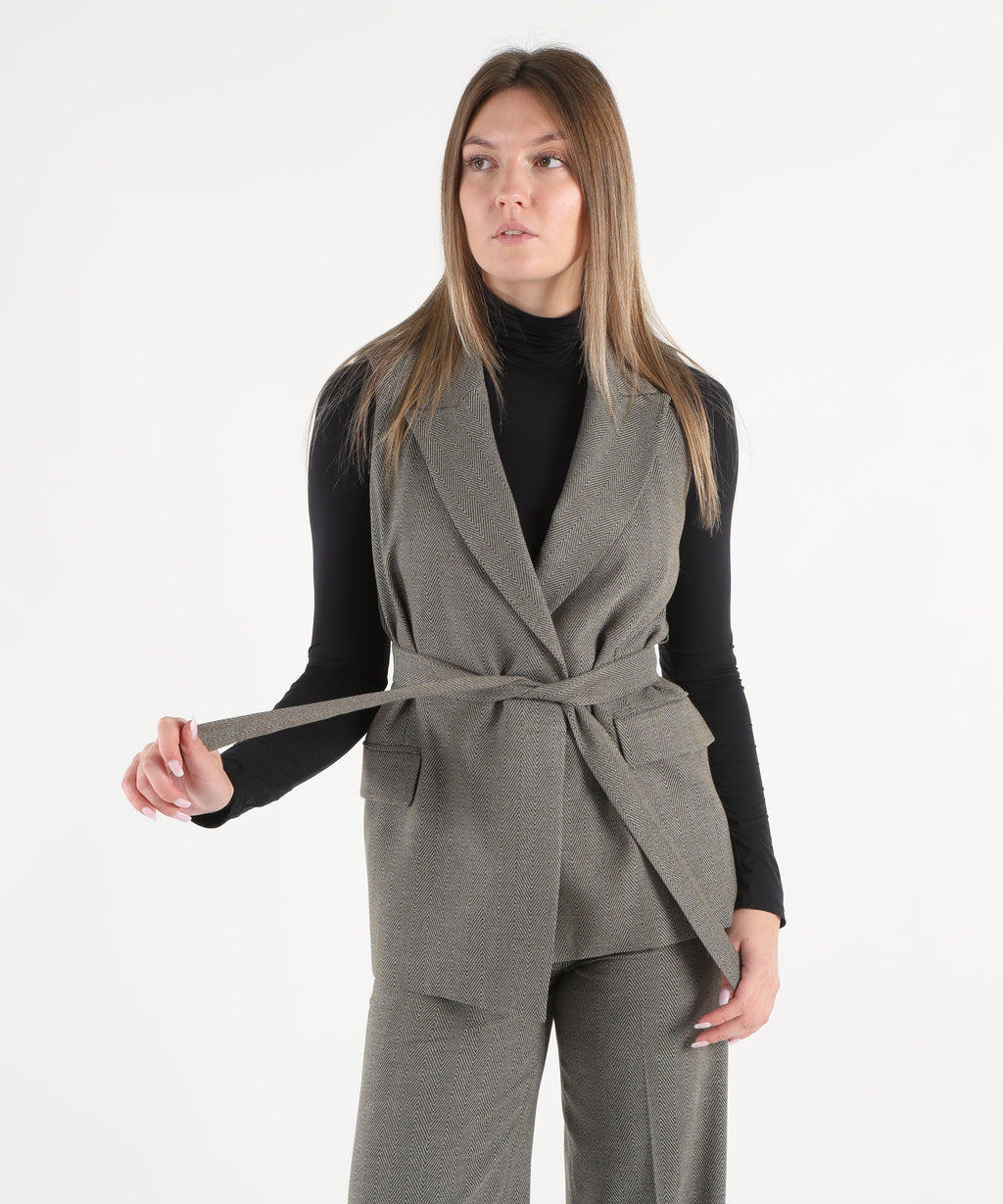 LIUJO BLACK Gilet con cintura