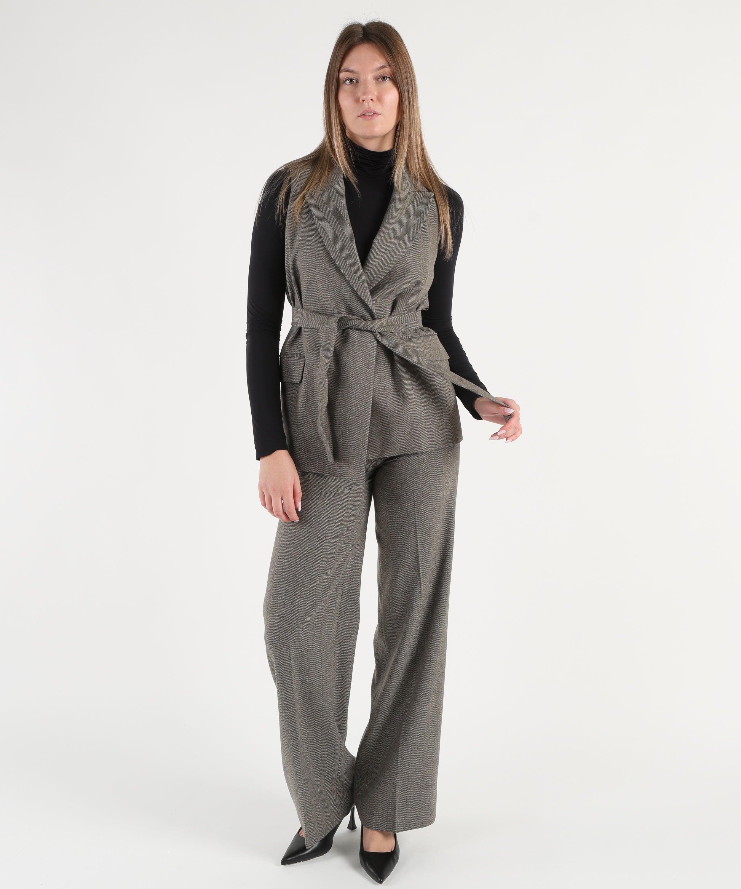 LIUJO BLACK Gilet con cintura
