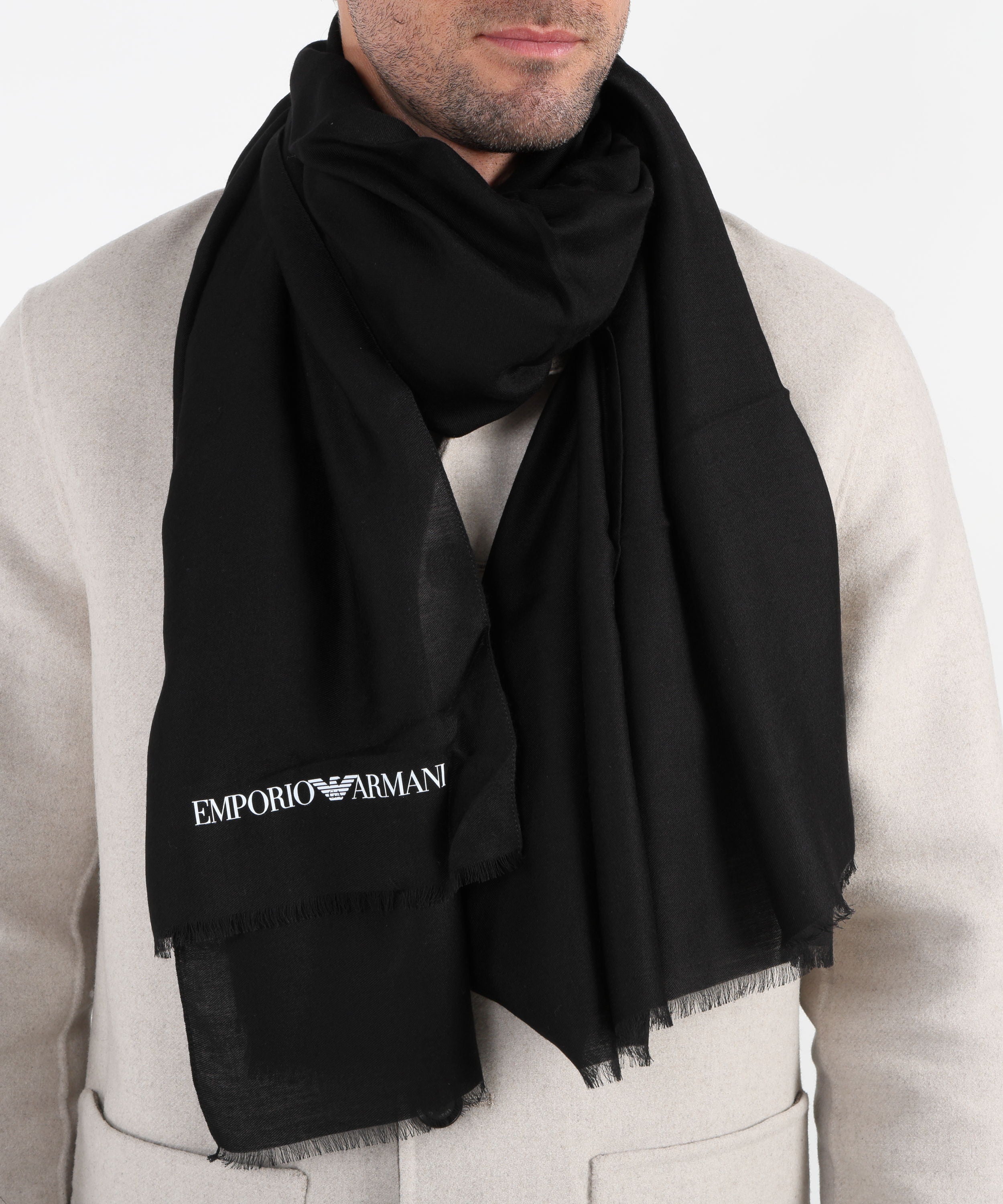EMPORIO ARMANI Sciarpa stampata in misto viscosa-modal