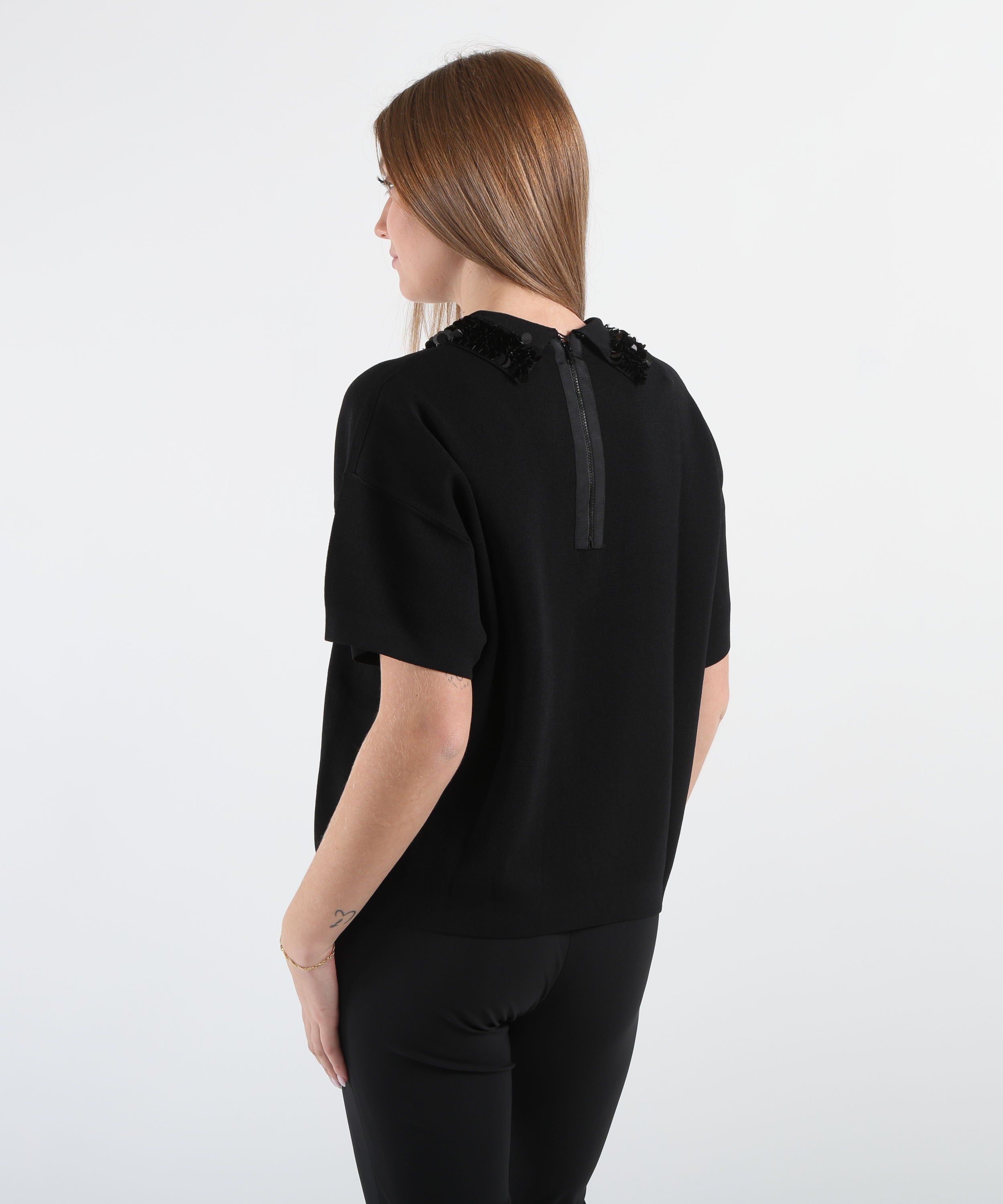 LIUJO BLACK Maglia con paillettes