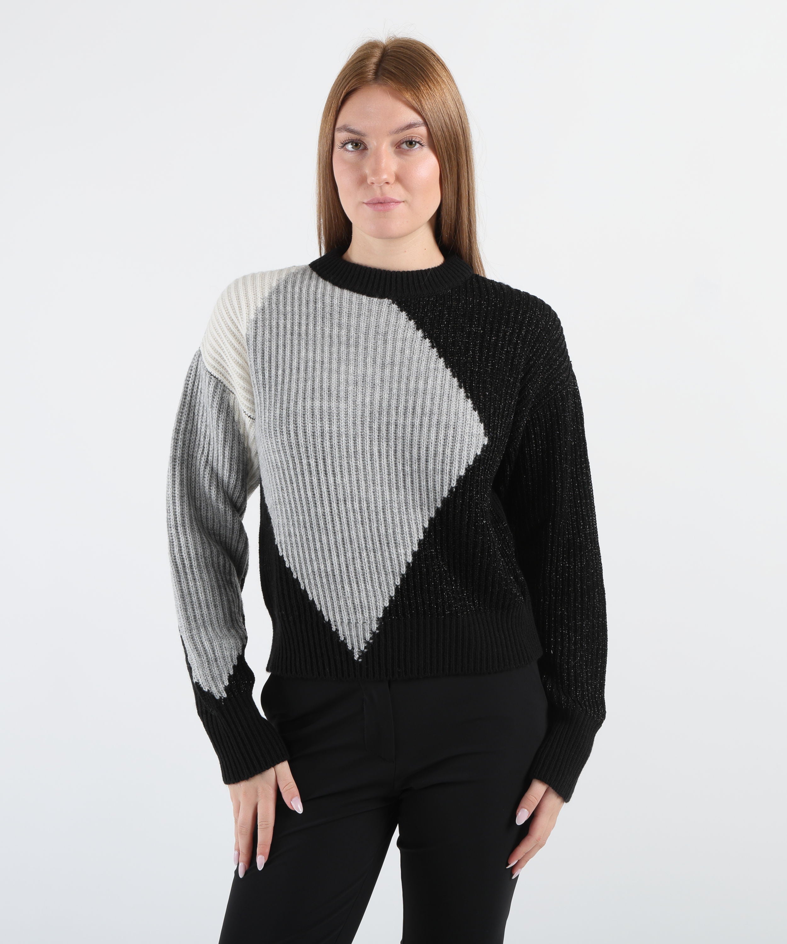 LIUJO BLACK Maglione in lana con intarsi