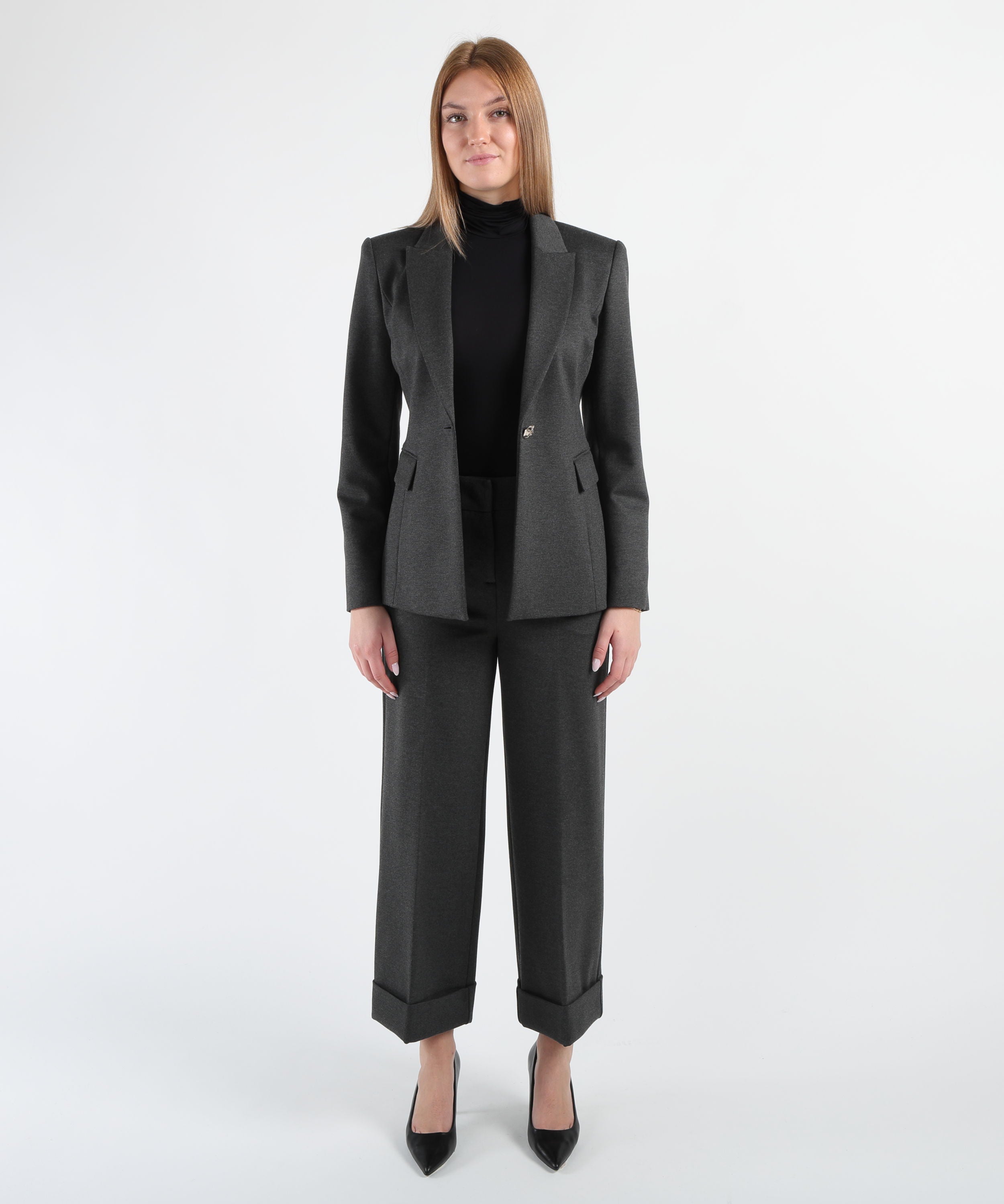 LIUJO BLACK Pantaloni cropped con piega