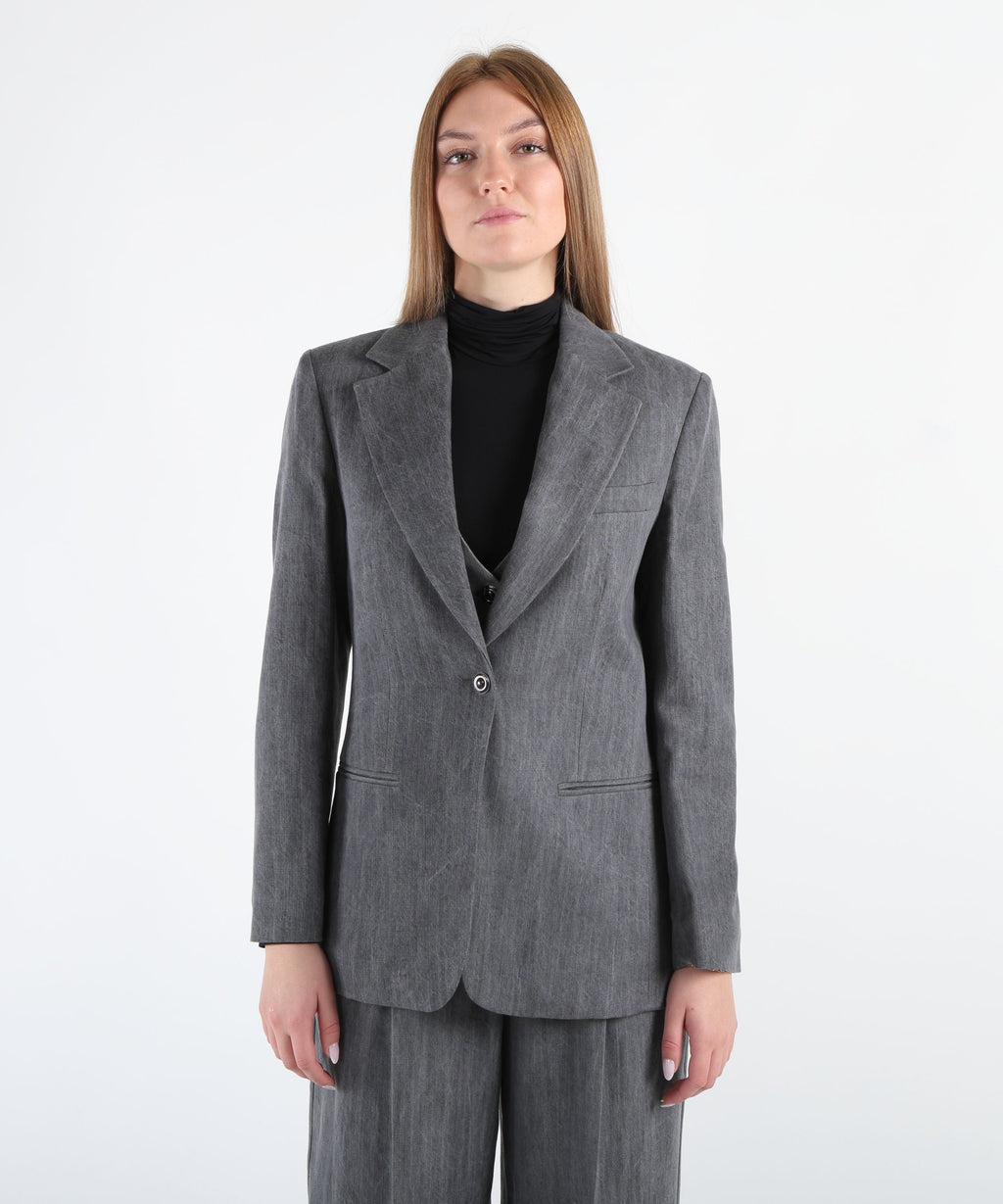 LIUJO denim Blazer in denim grigio