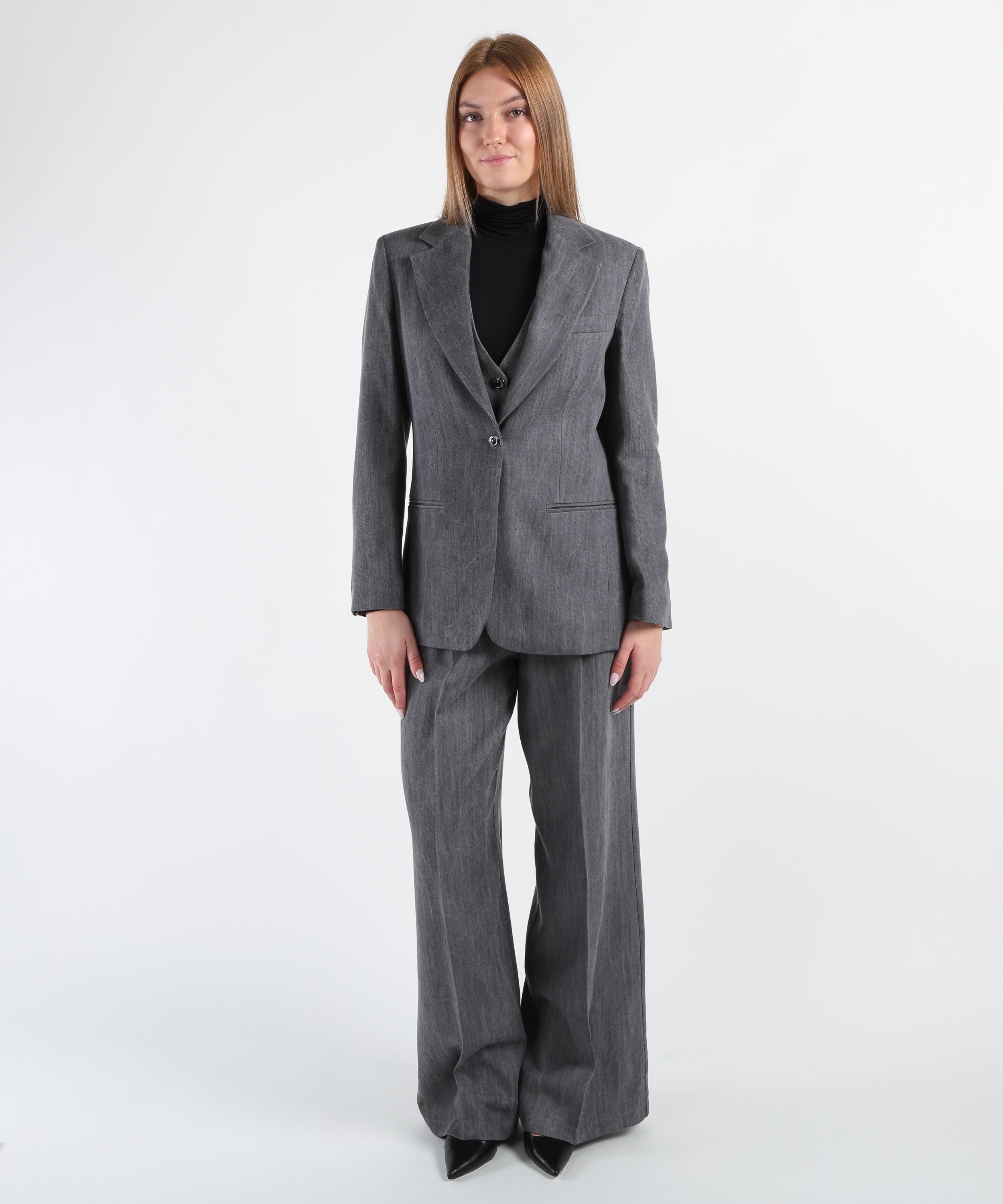 LIUJO denim Blazer in denim grigio