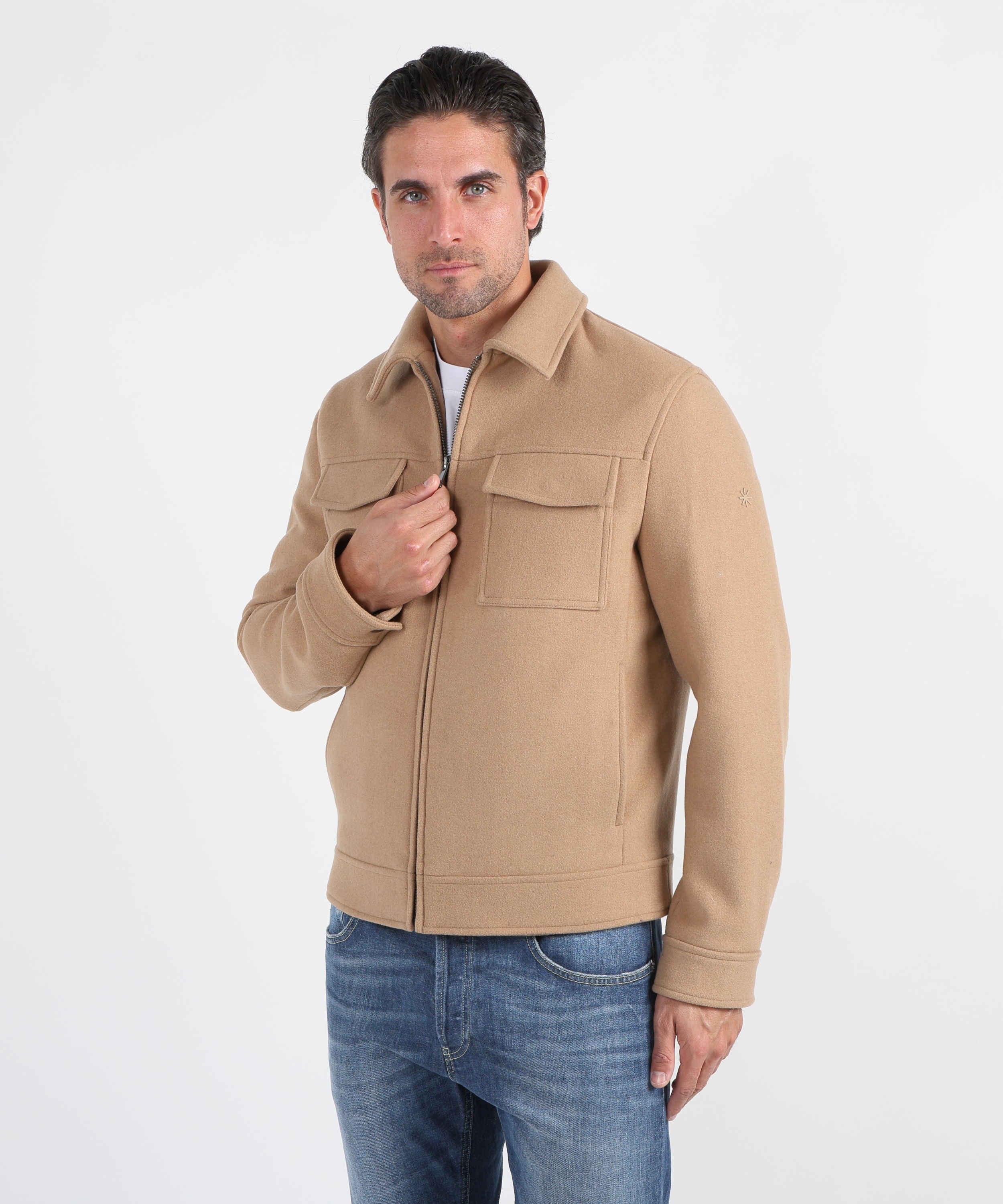 MANUEL RITZ Giacca camicia con zip