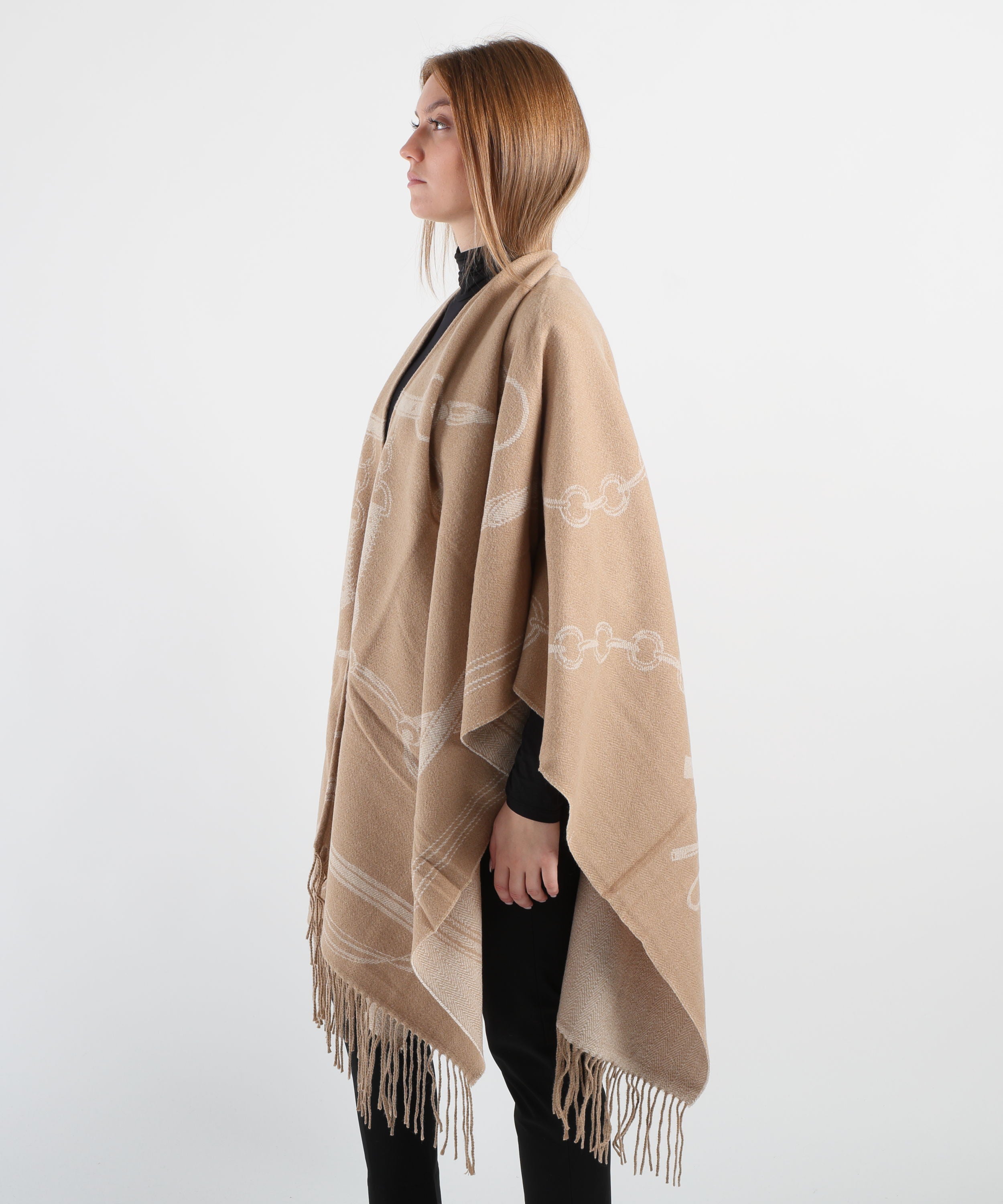 LAUREN RALPH LAUREN Mantella con frange