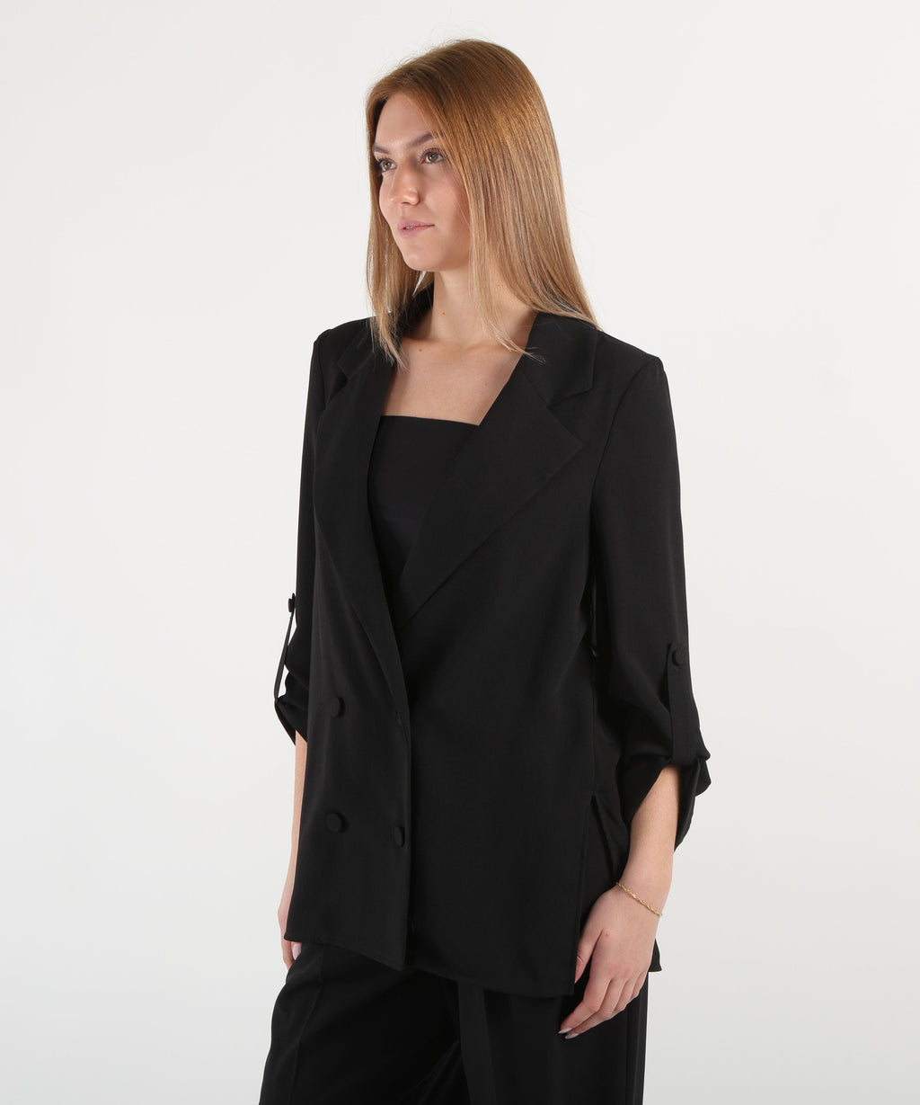 LIUJO BLACK Blazer in envers satin