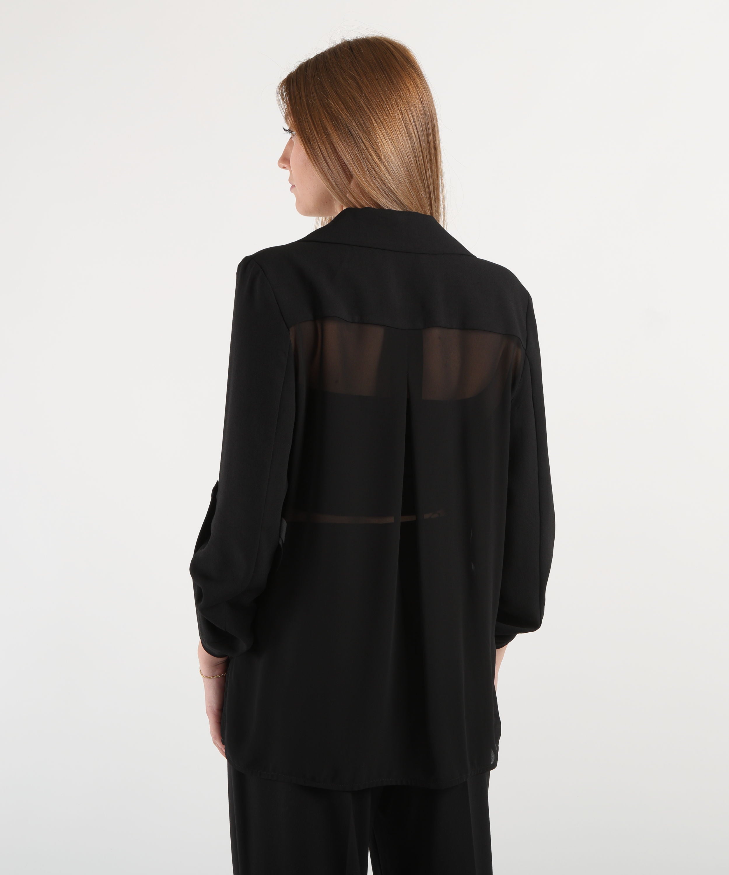 LIUJO BLACK Blazer in envers satin