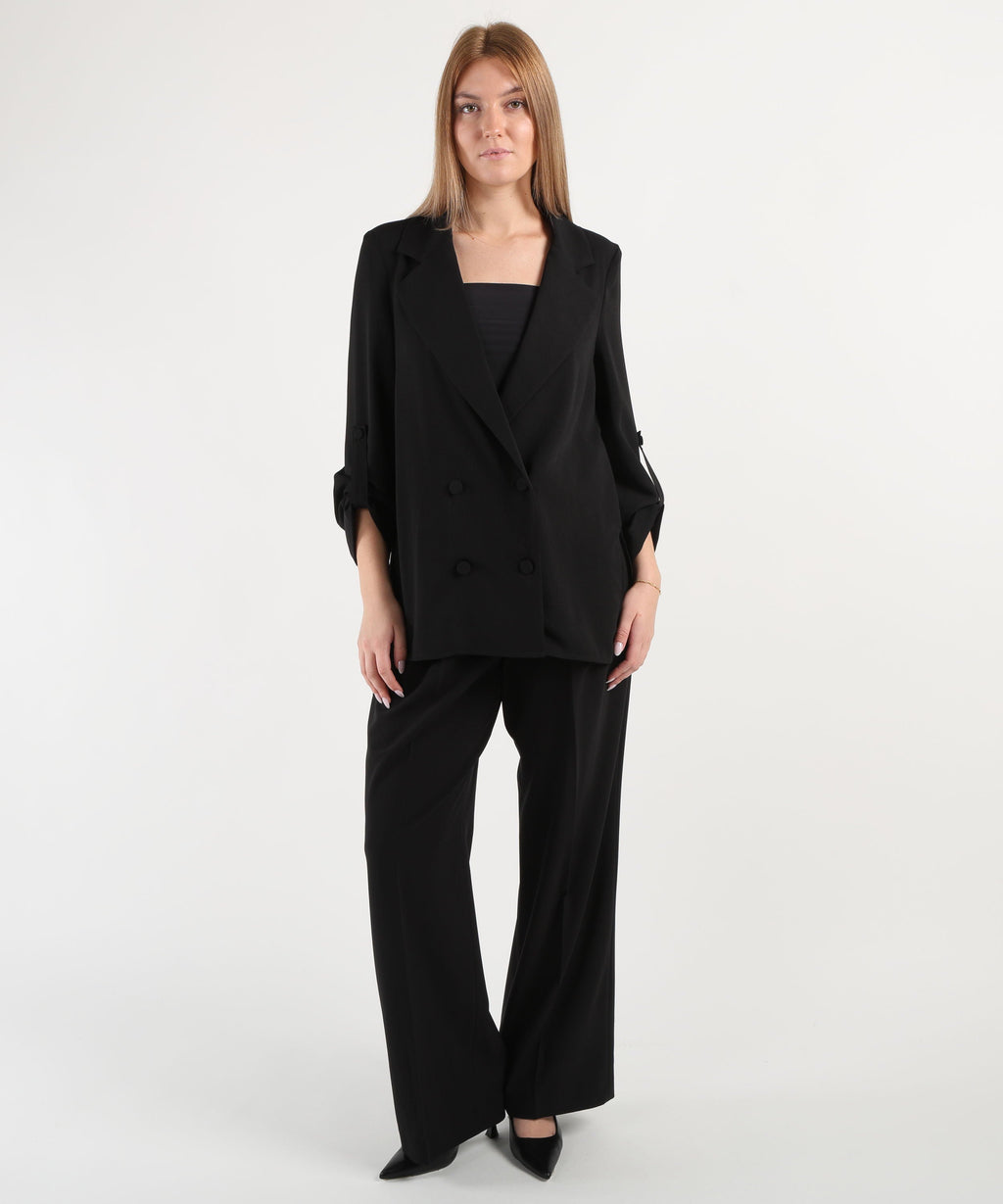 LIUJO BLACK Blazer in envers satin