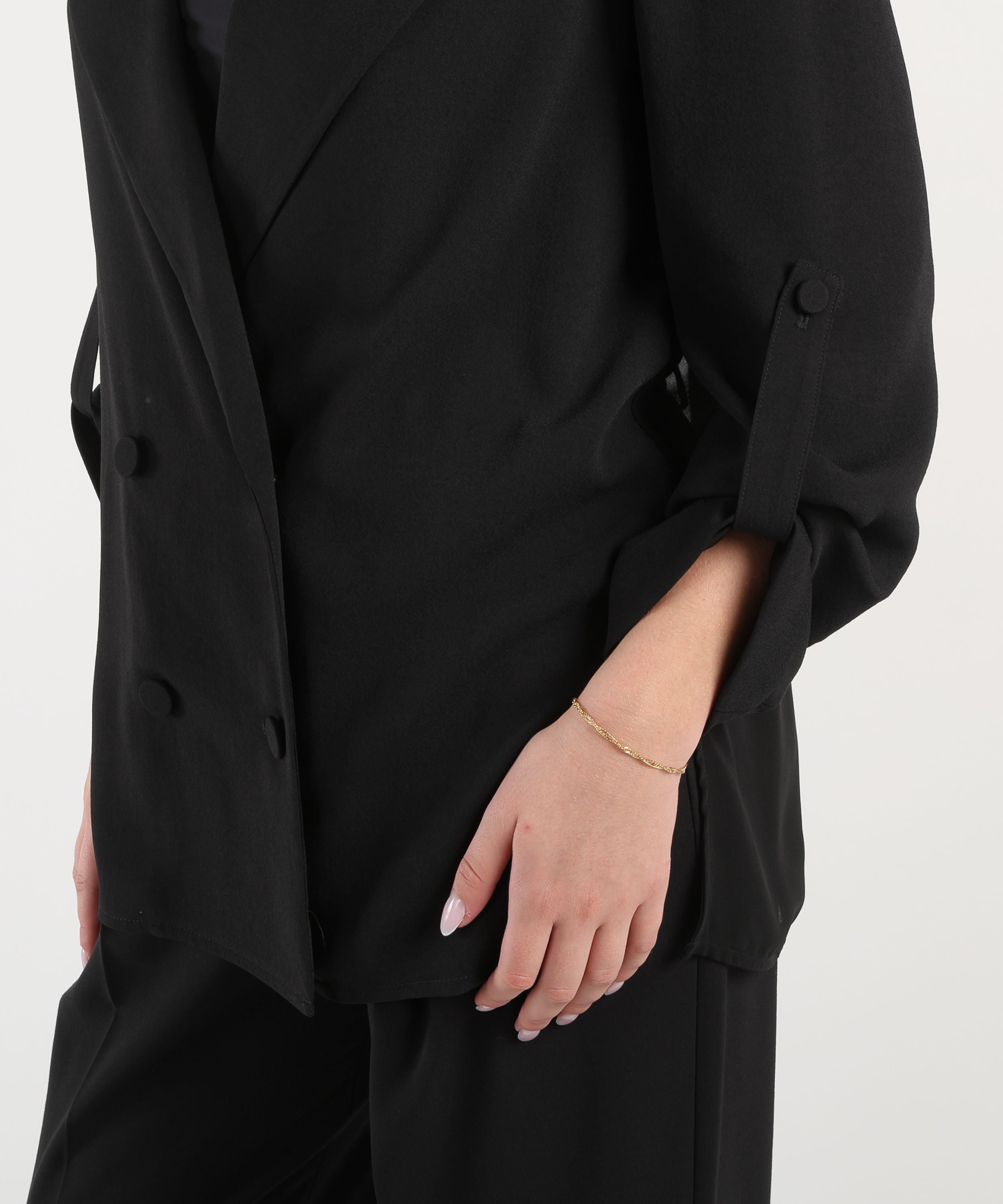 LIUJO BLACK Blazer in envers satin