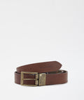 BARBOUR cintura reversibile tartan leather