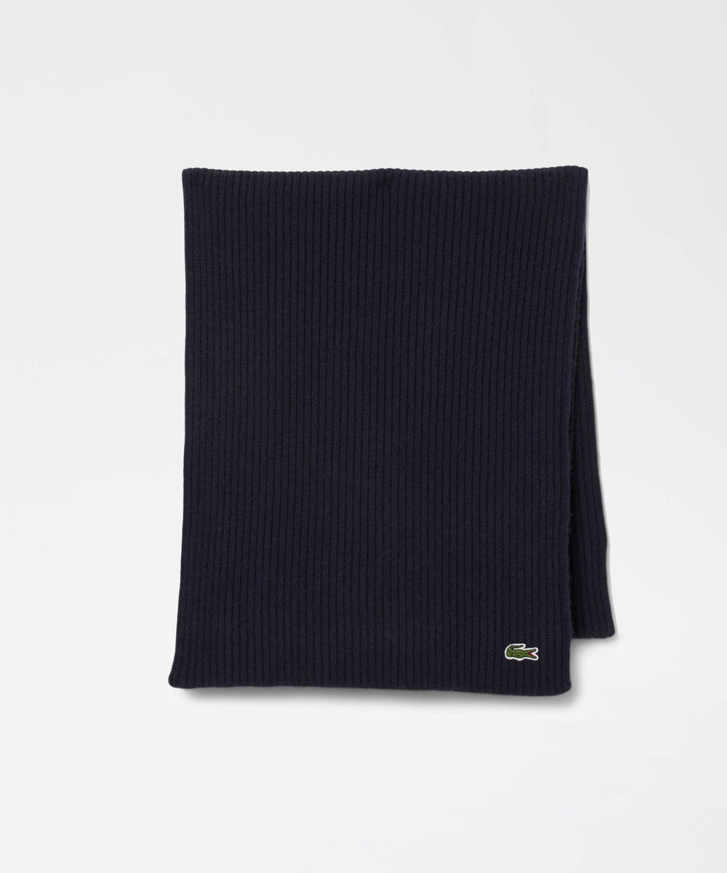 LACOSTE Sciarpa in lana a costine