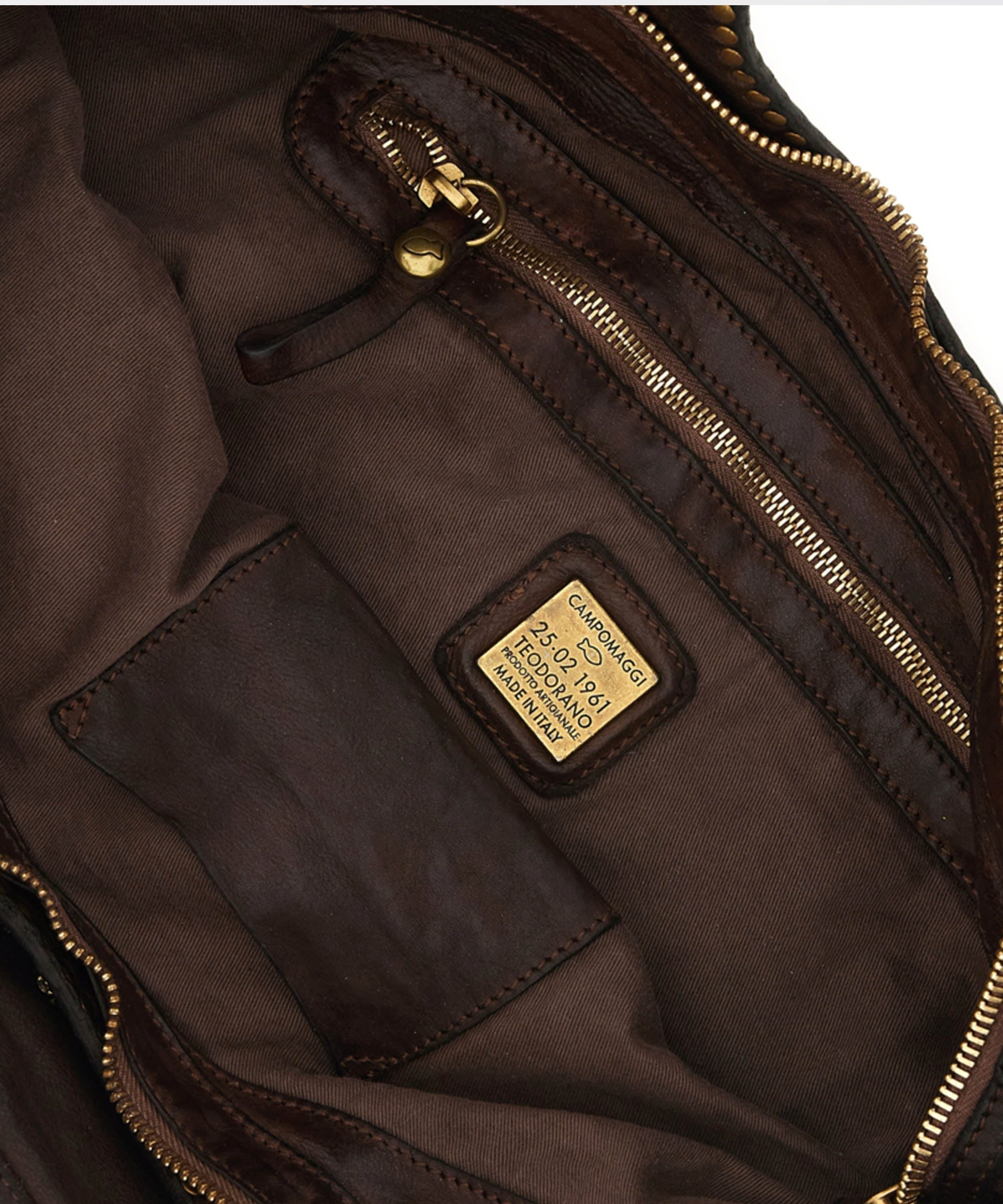 CAMPOMAGGI Shopping Bag Donna in Pelle Testa di Moro