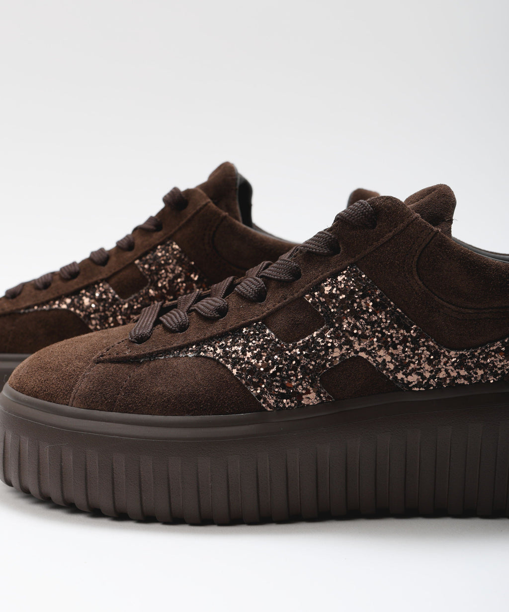 HOGAN  Sneakers con logo glitterato