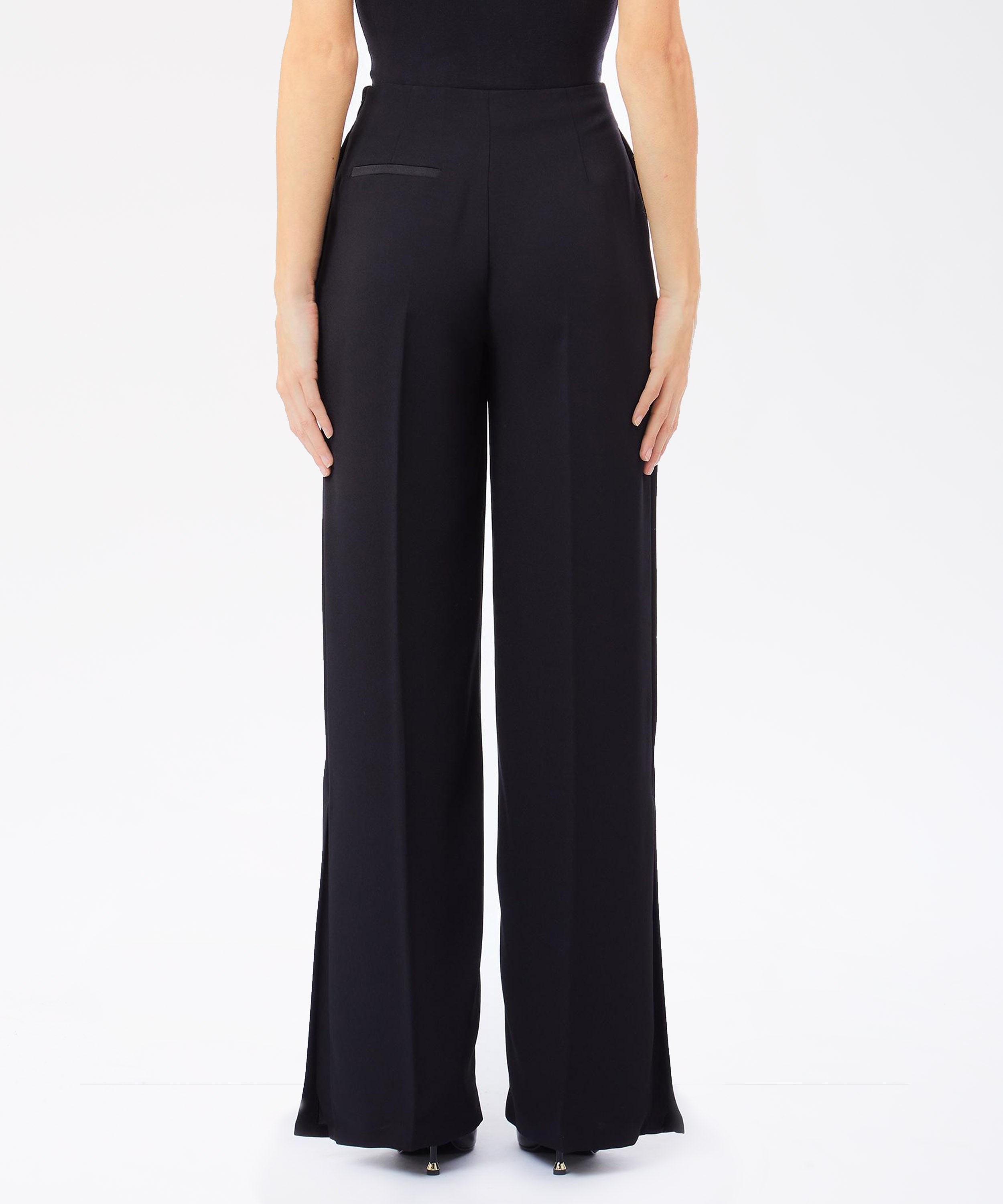 LIUJO BLACK Pantaloni palazzo in envers satin