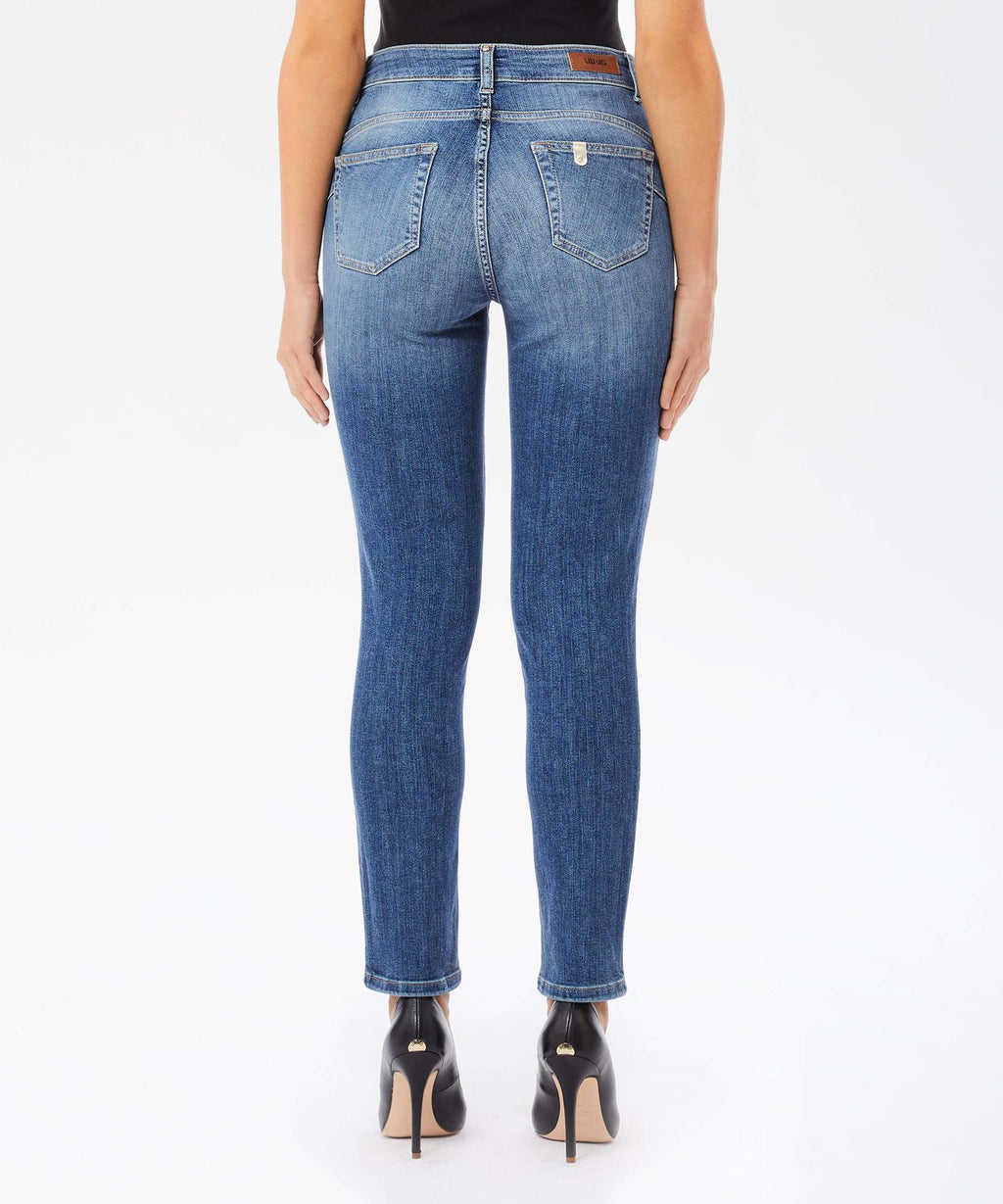 LIUJO denim Jeans skinny a vita alta