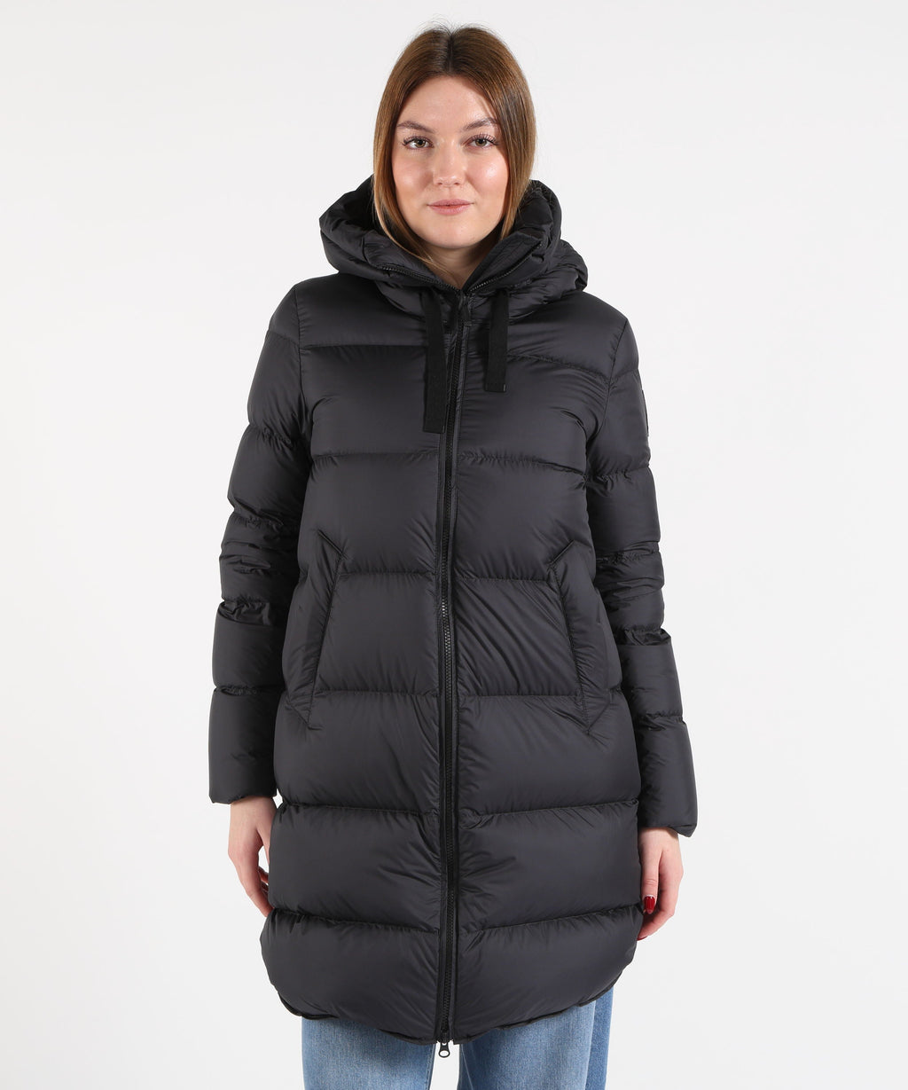 BOMBOOGIE Piumino Donna Lungo Regular Fit in Tessuto Tecnico Waterproof con Cappuccio
