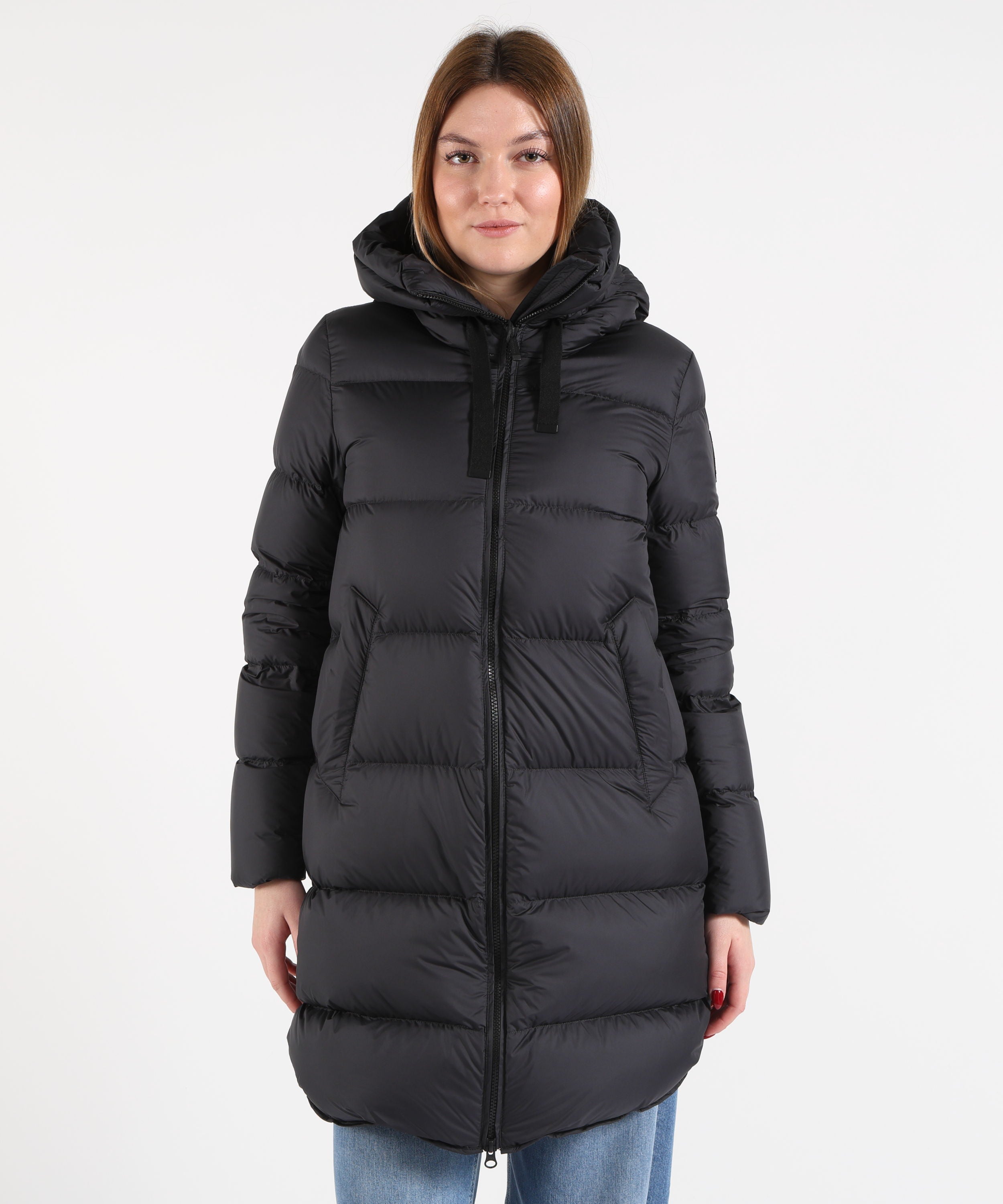 BOMBOOGIE Piumino Donna Lungo Regular Fit in Tessuto Tecnico Waterproof con Cappuccio
