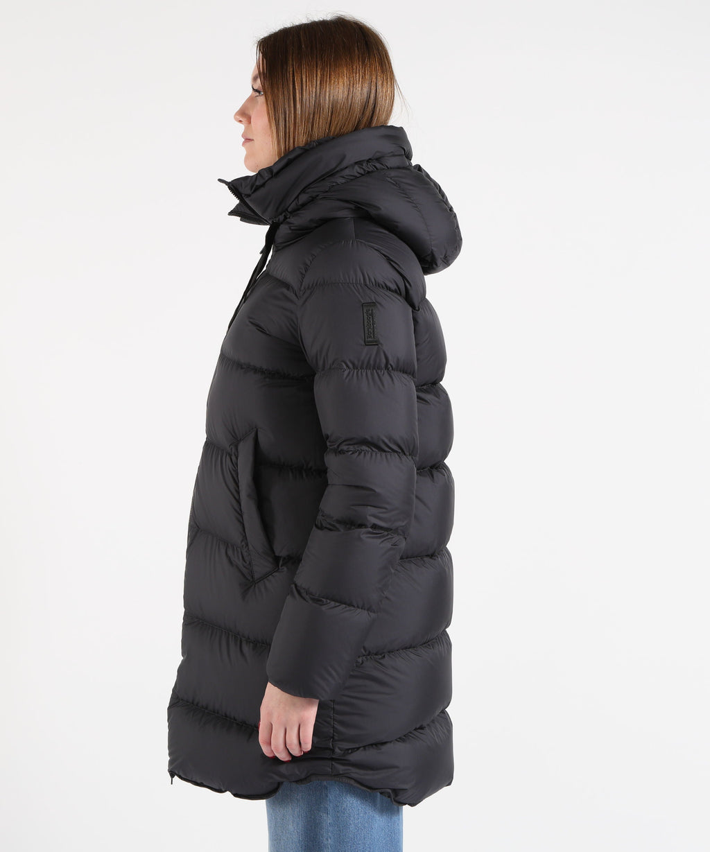 BOMBOOGIE Piumino Donna Lungo Regular Fit in Tessuto Tecnico Waterproof con Cappuccio