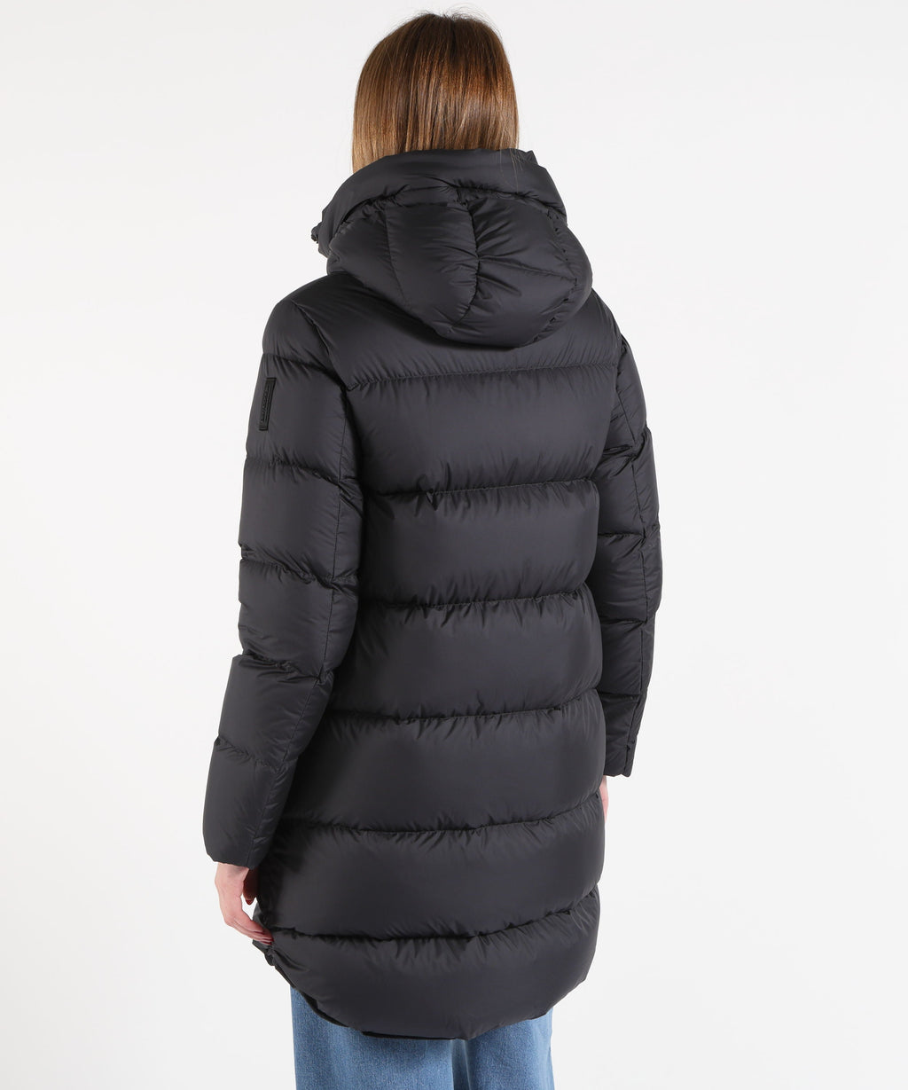BOMBOOGIE Piumino Donna Lungo Regular Fit in Tessuto Tecnico Waterproof con Cappuccio