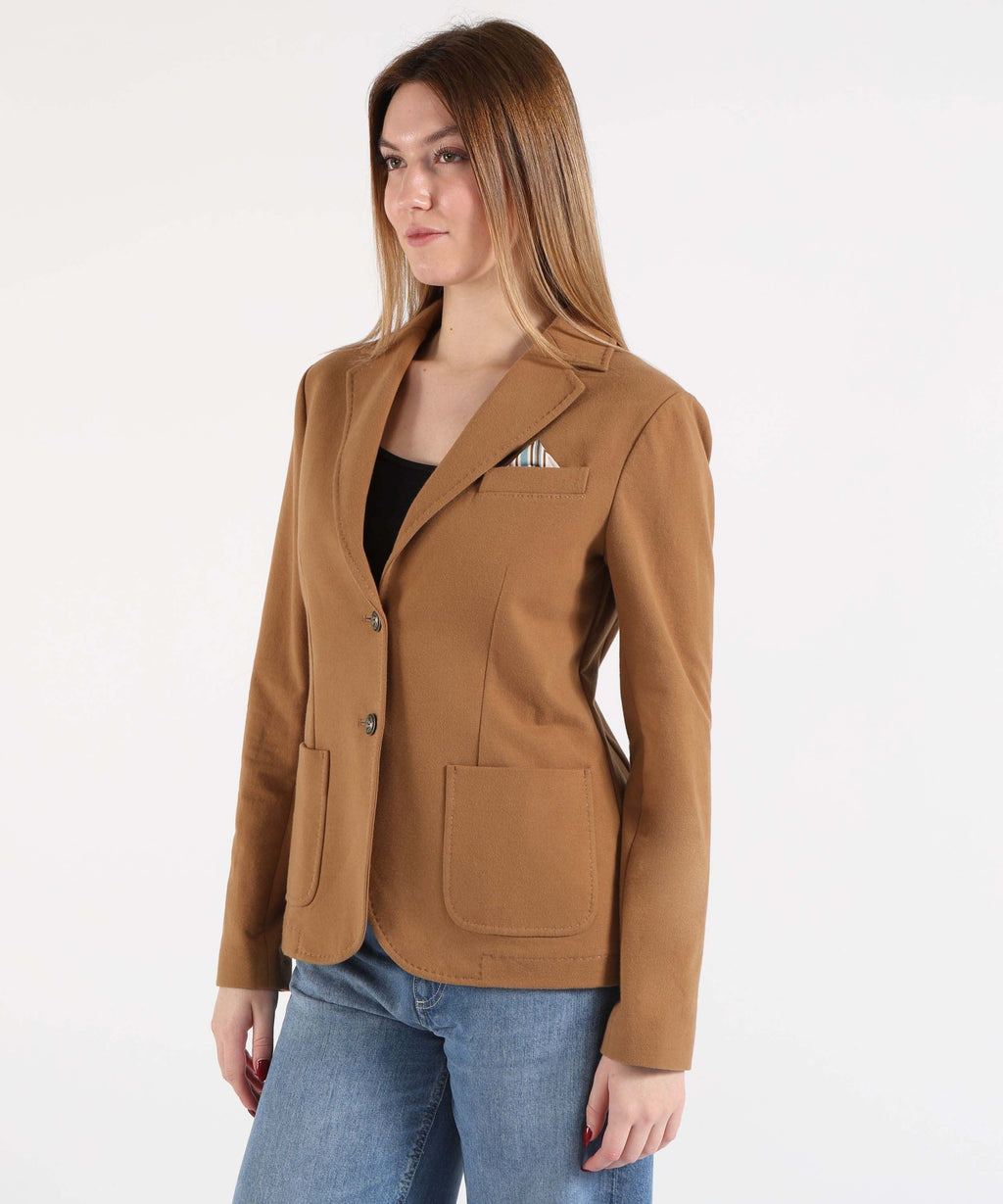 CIRCOLO 1901 Giacca Donna in Pile Tinto Chiaro con Colletto a Bavero