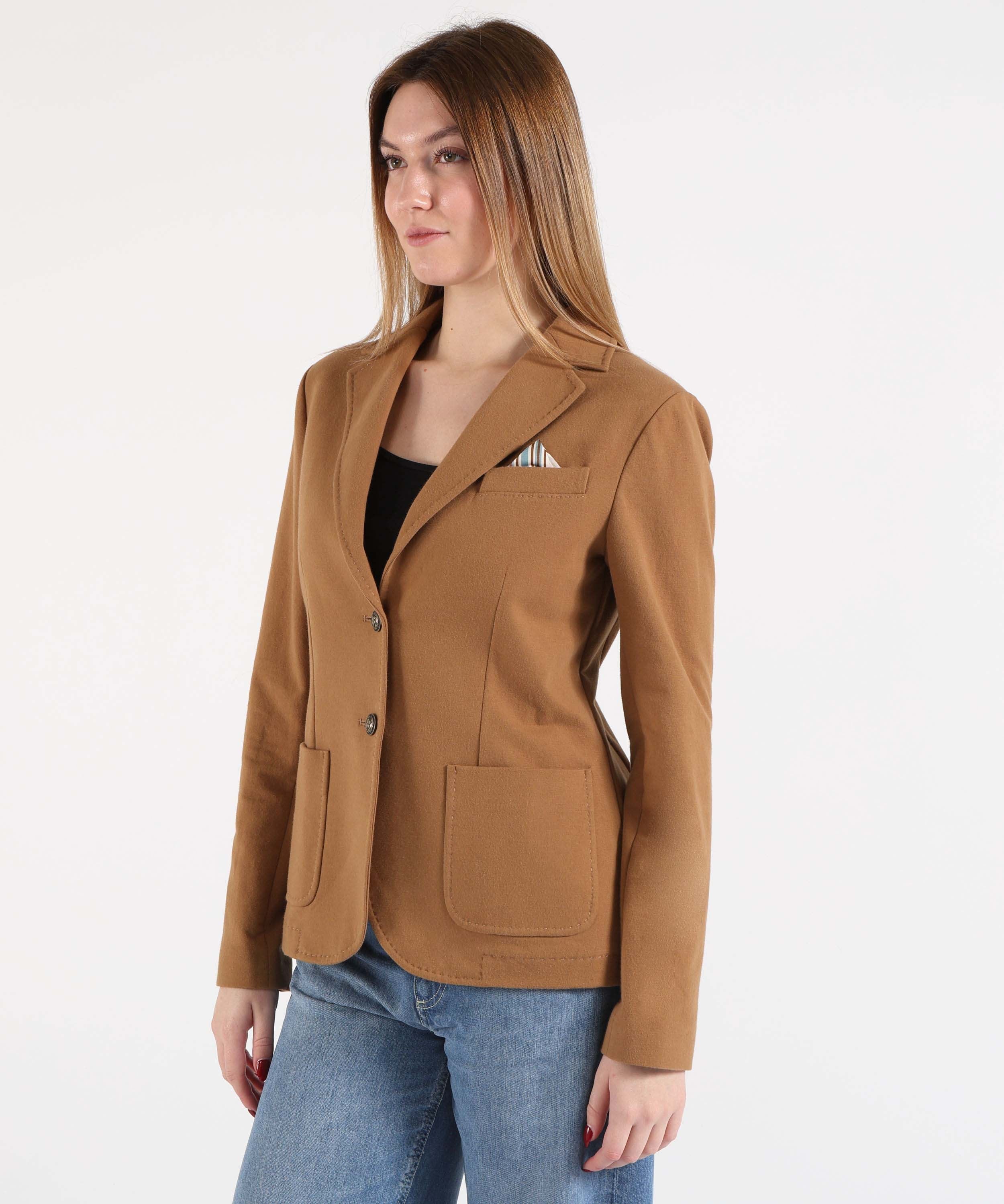 CIRCOLO 1901 Giacca Donna in Pile Tinto Chiaro con Colletto a Bavero