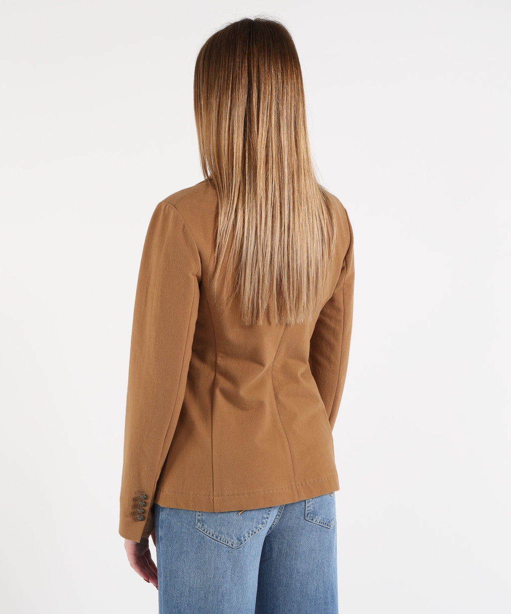 CIRCOLO 1901 Giacca Donna in Pile Tinto Chiaro con Colletto a Bavero