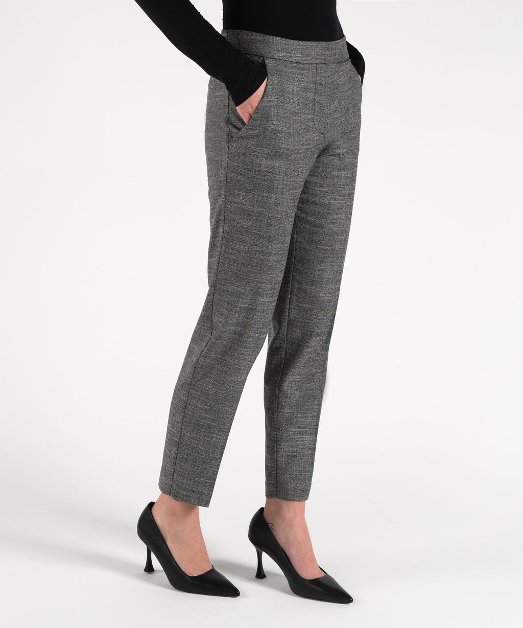 KAOS Pantaloni Donna a Sigaretta con Elastico in Vita e Zip Laterale